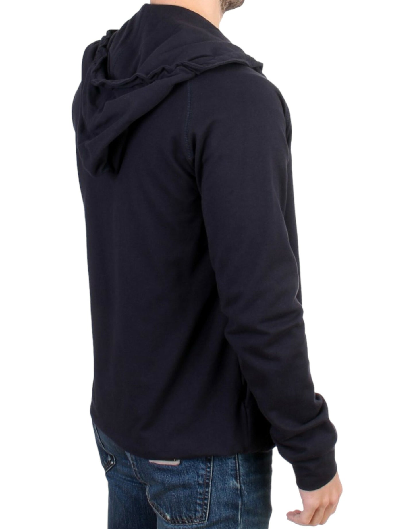 Costume National Blue hooded cotton sweater Costume National