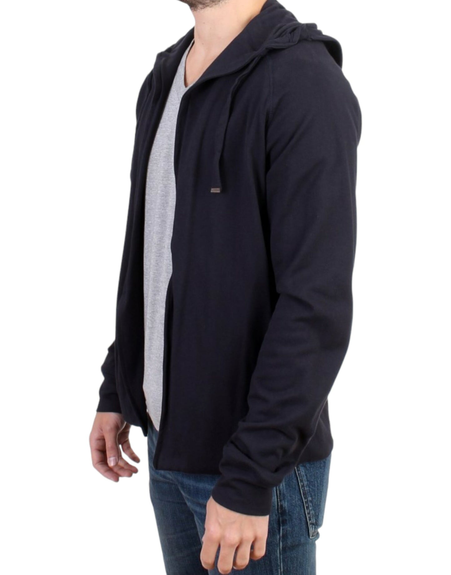 Costume National Blue hooded cotton sweater Costume National