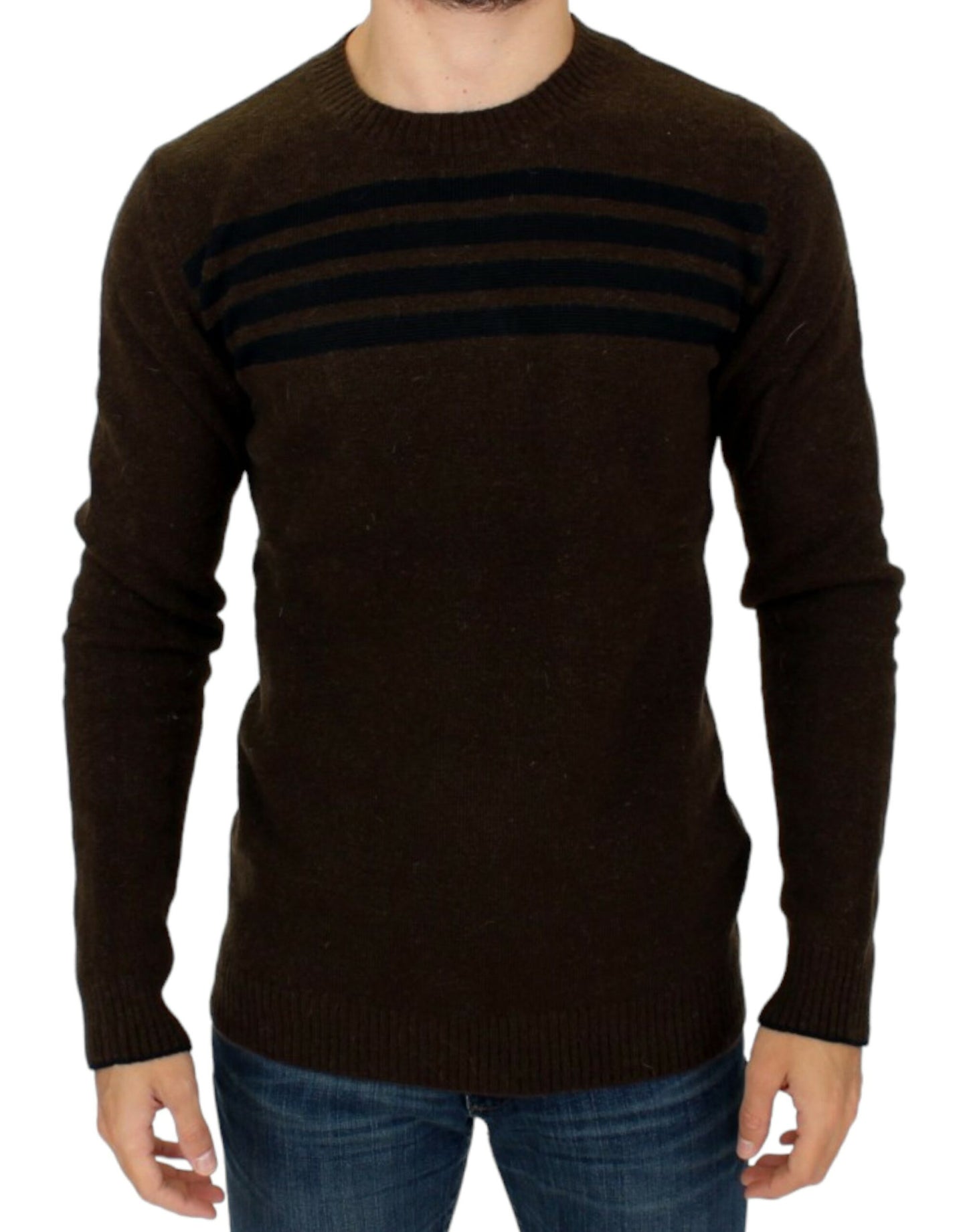Costume National Brown striped crewneck sweater Costume National