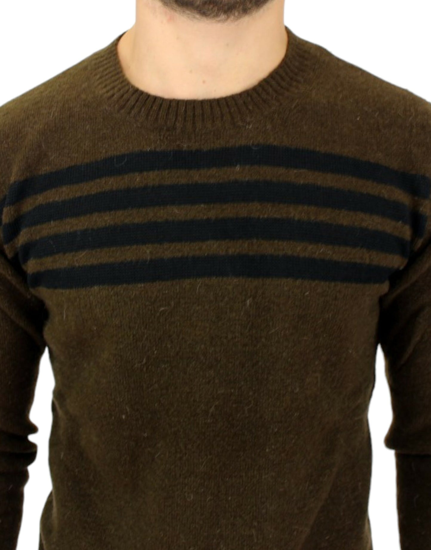 Costume National Brown striped crewneck sweater Costume National