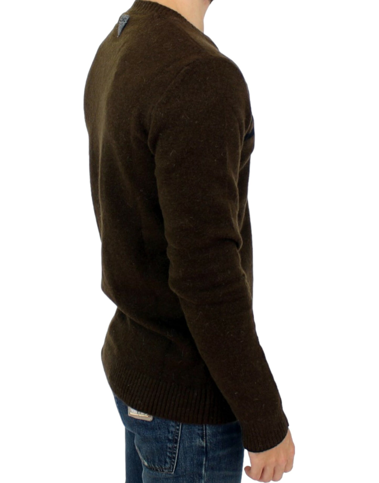 Costume National Brown striped crewneck sweater Costume National