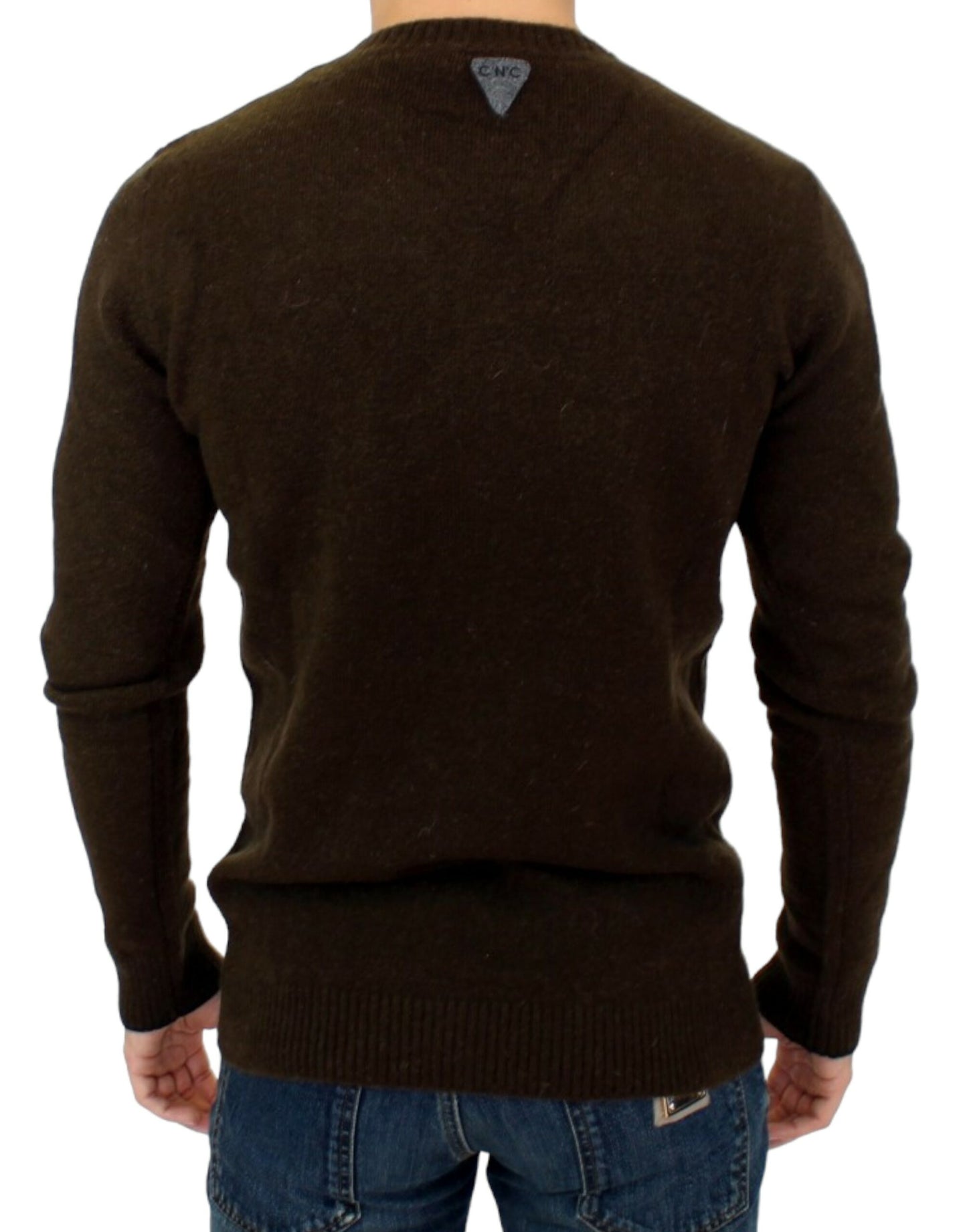 Costume National Brown striped crewneck sweater Costume National