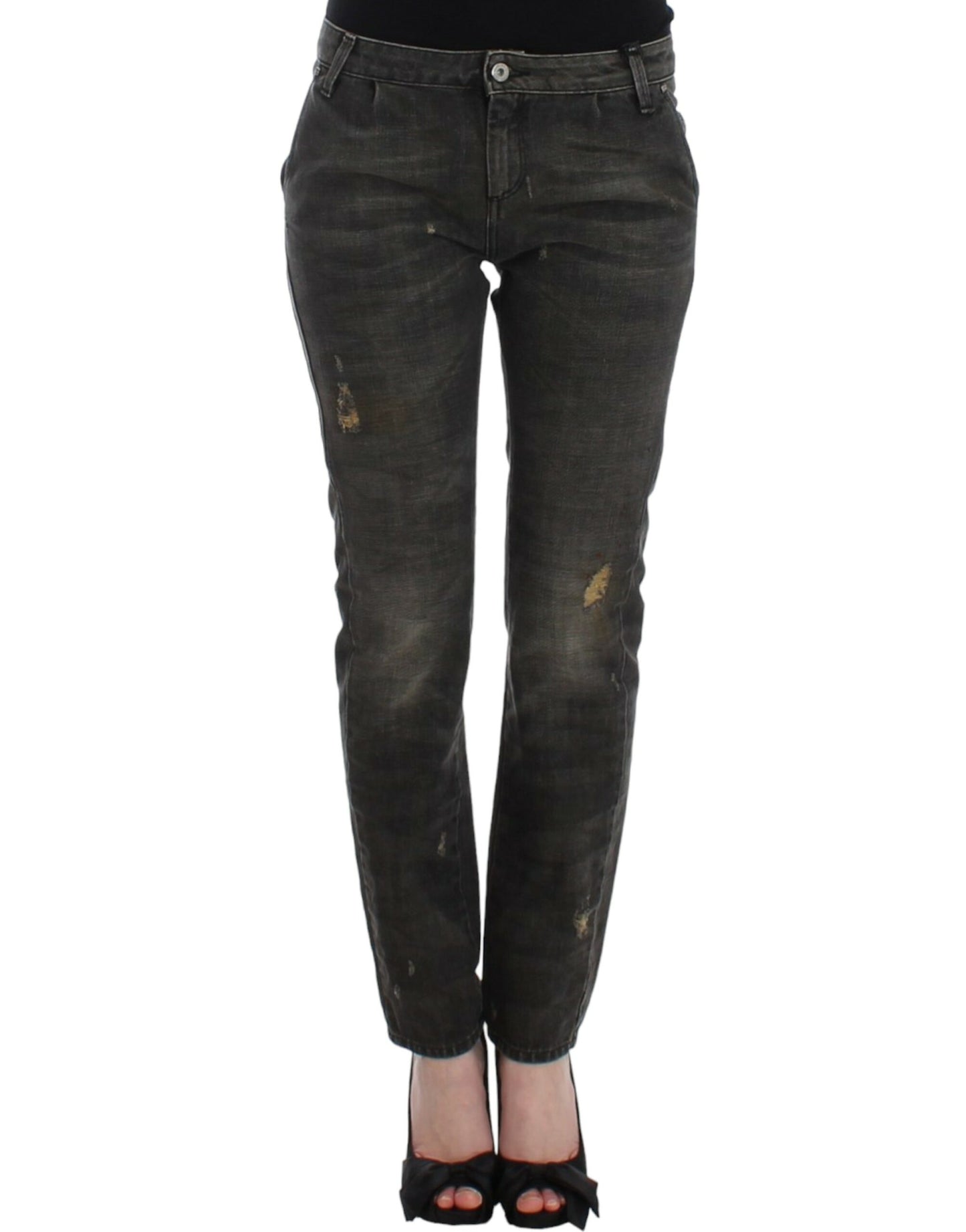 Costume National Gray distressed jeans Costume National