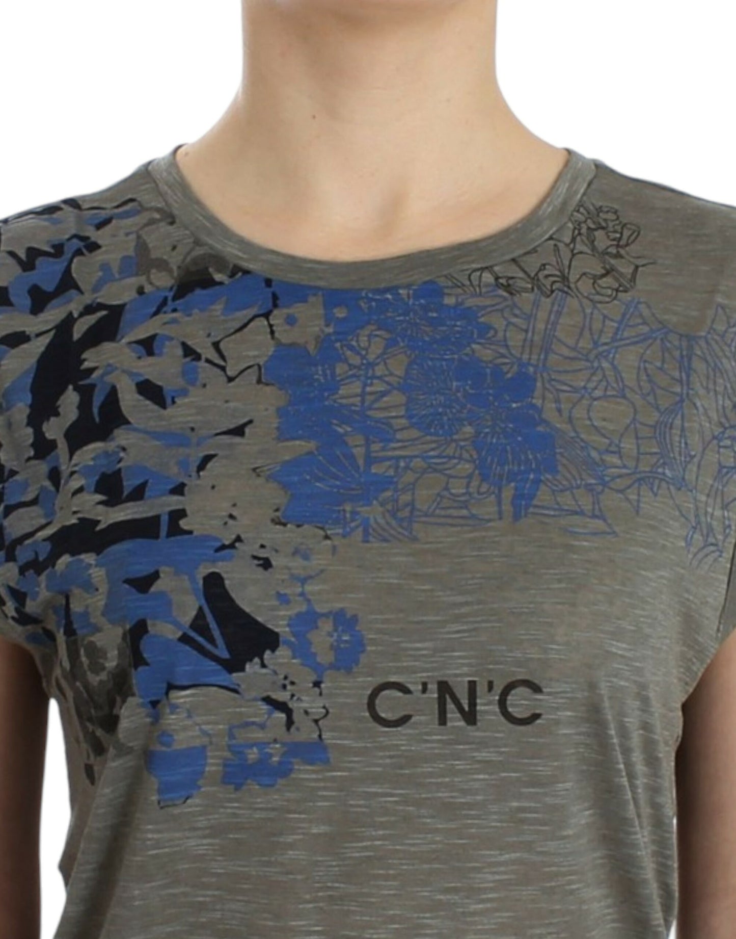 Costume National Gray print sleeveless t-shirt Costume National
