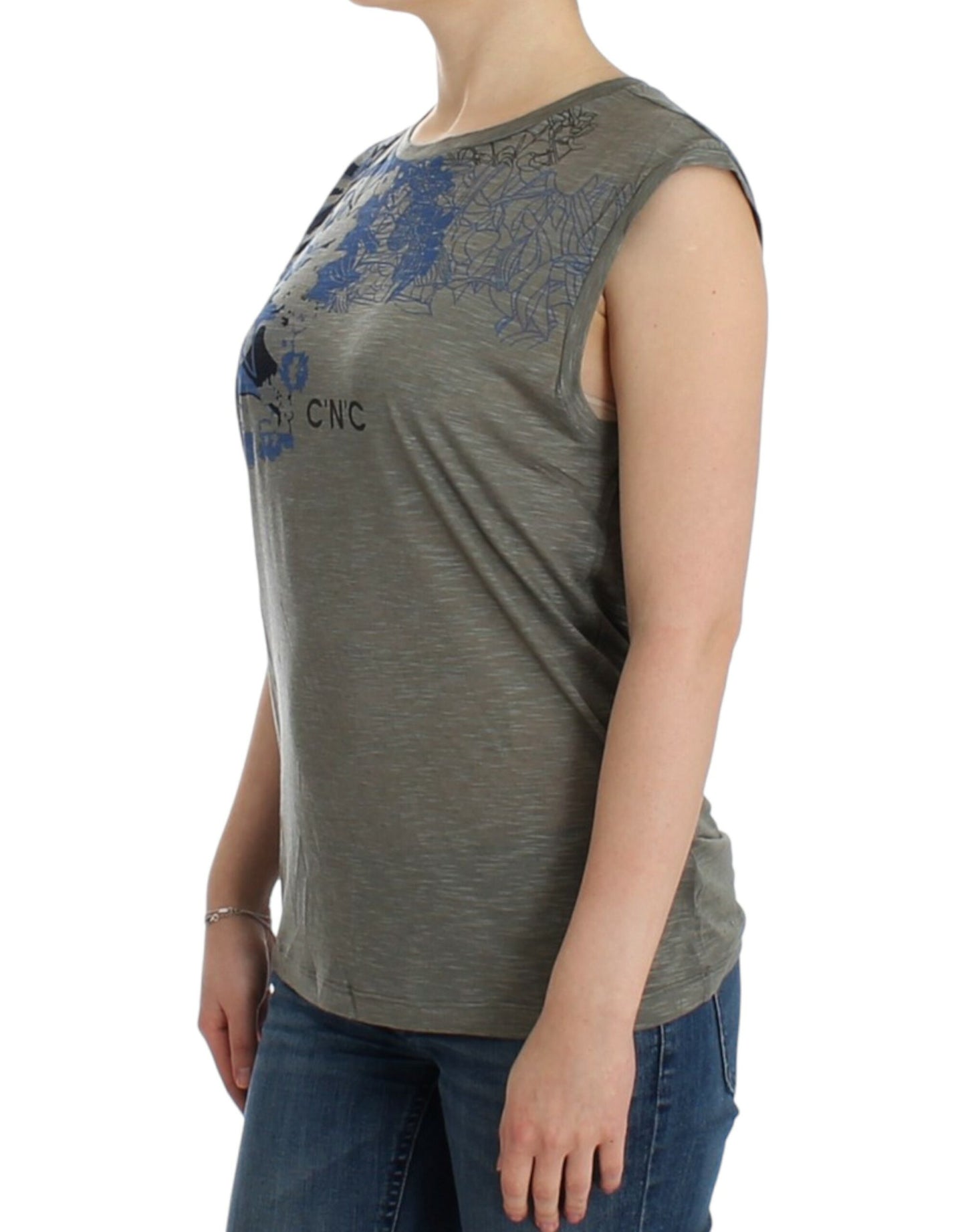Costume National Gray print sleeveless t-shirt Costume National