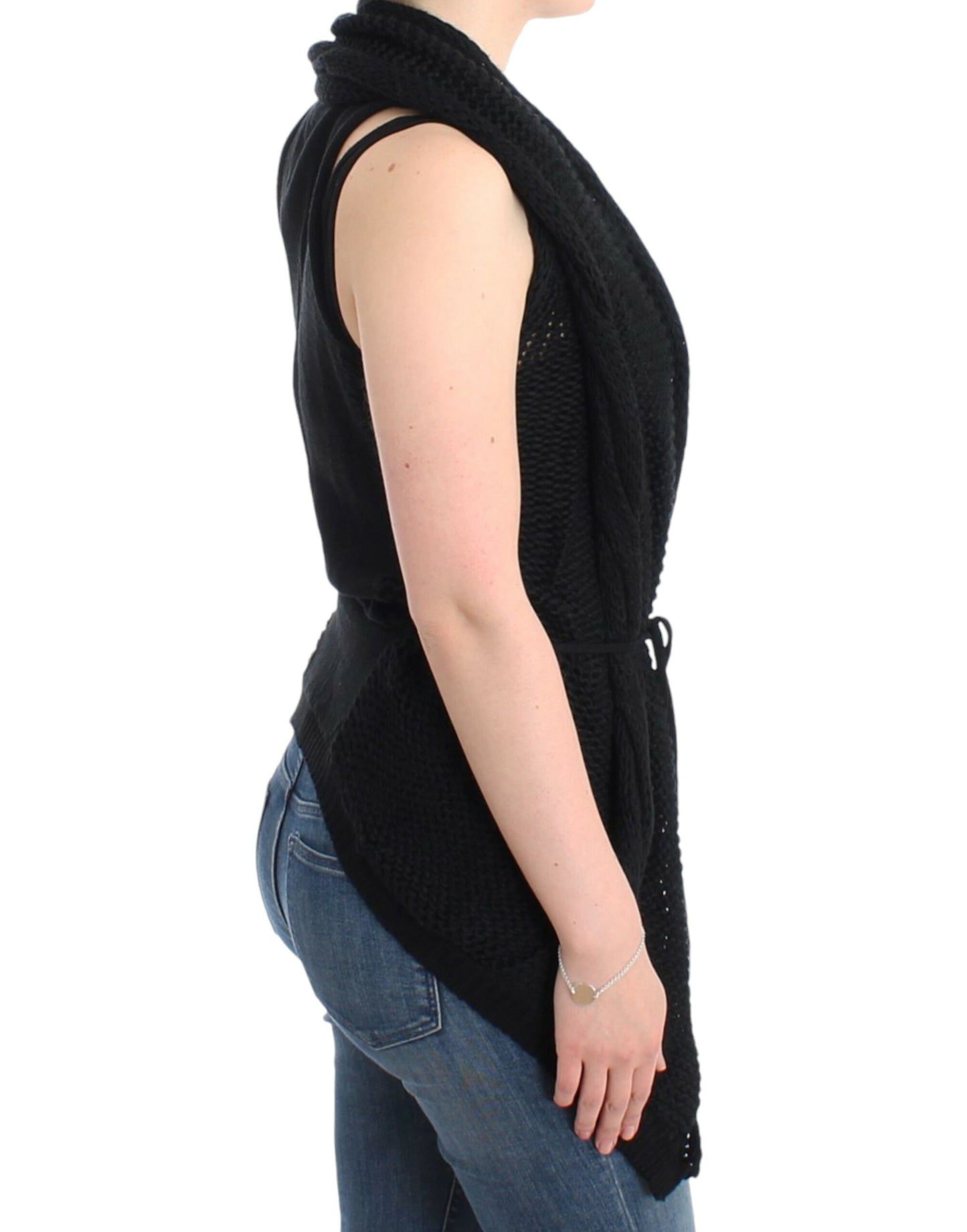 Costume National Black sleeveless knitted cardigan Costume National
