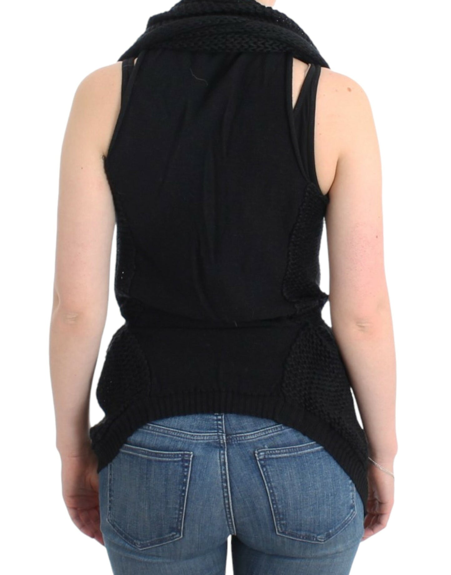 Costume National Black sleeveless knitted cardigan Costume National