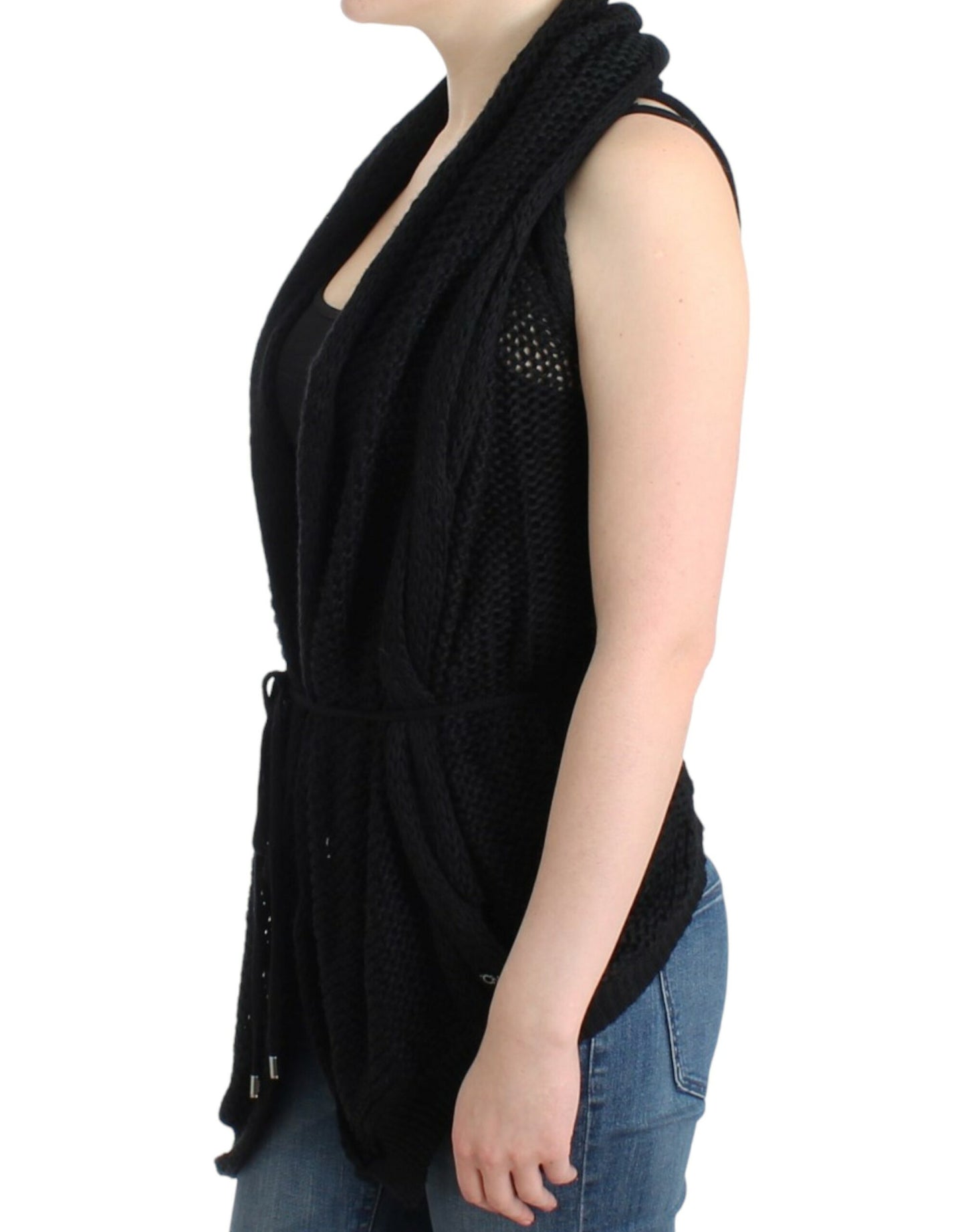 Costume National Black sleeveless knitted cardigan Costume National