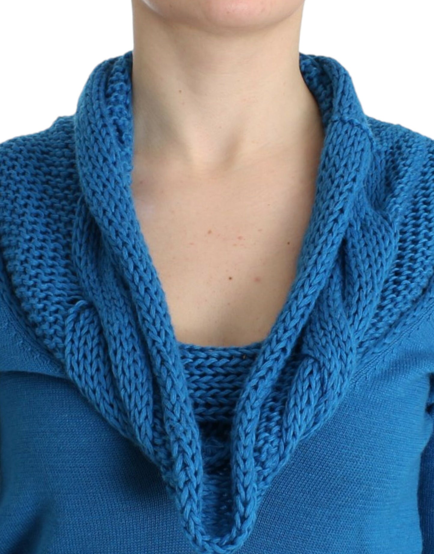 Costume National Blue knitted scoopneck sweater Costume National