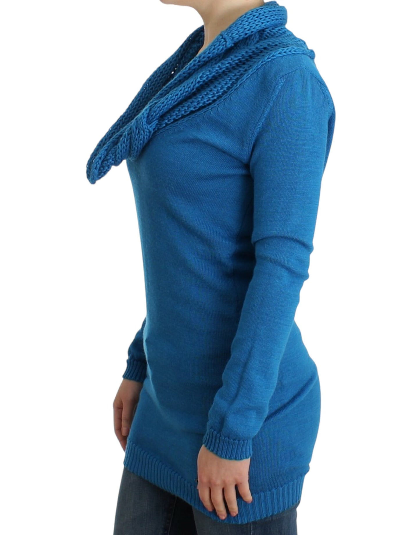 Costume National Blue knitted scoopneck sweater Costume National