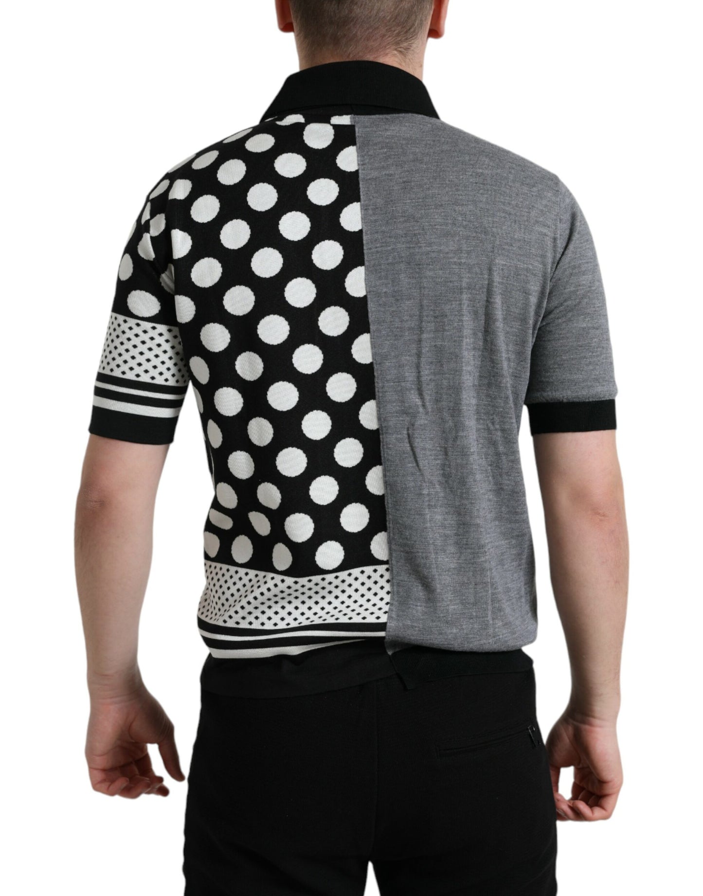 Dolce & Gabbana Black White Jumper Cardigan Polo Sweater Dolce & Gabbana