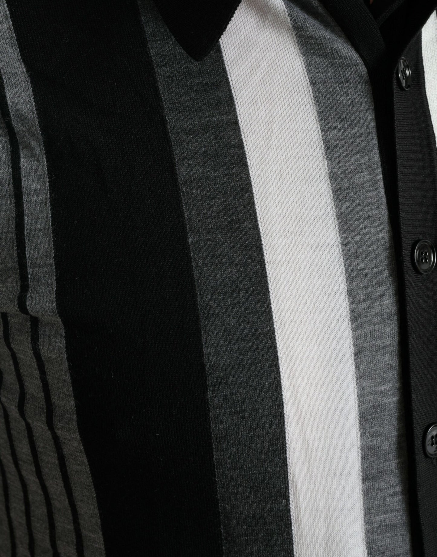 Dolce & Gabbana Black White Jumper Cardigan Polo Sweater Dolce & Gabbana