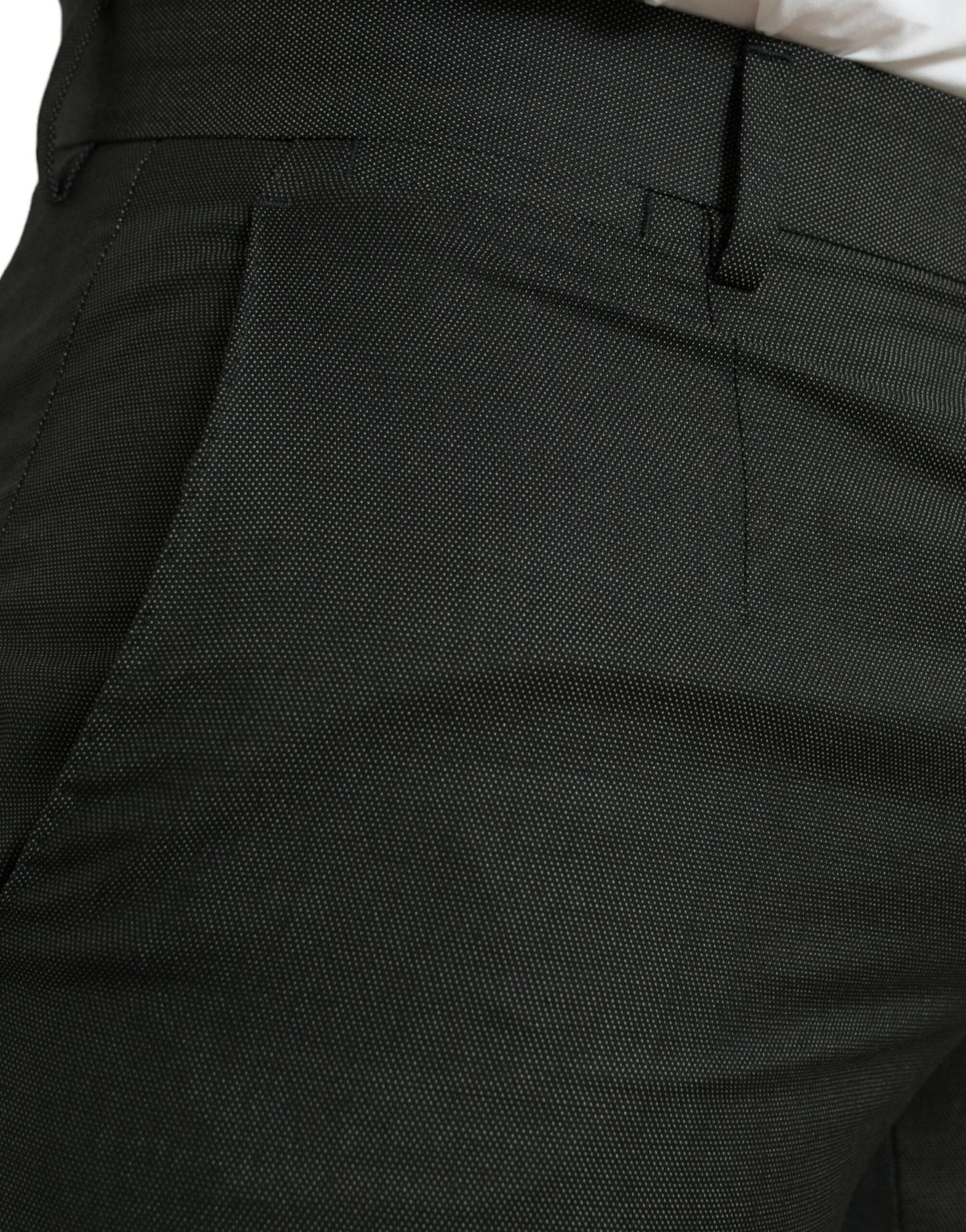 Dolce & Gabbana Dark Gray Stretch Slim Formal Pants Dolce & Gabbana