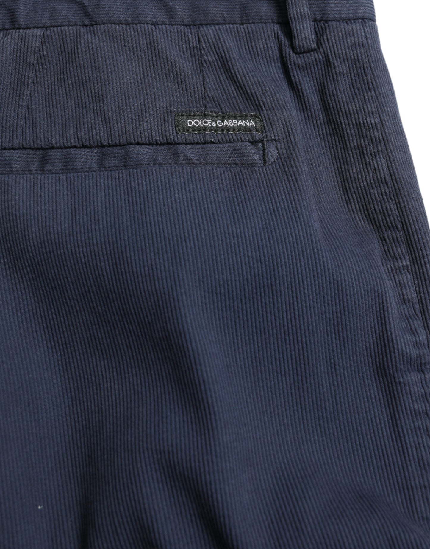 Dolce & Gabbana Dark Blue Cotton Stretch Slim Fit Dress Pants Dolce & Gabbana