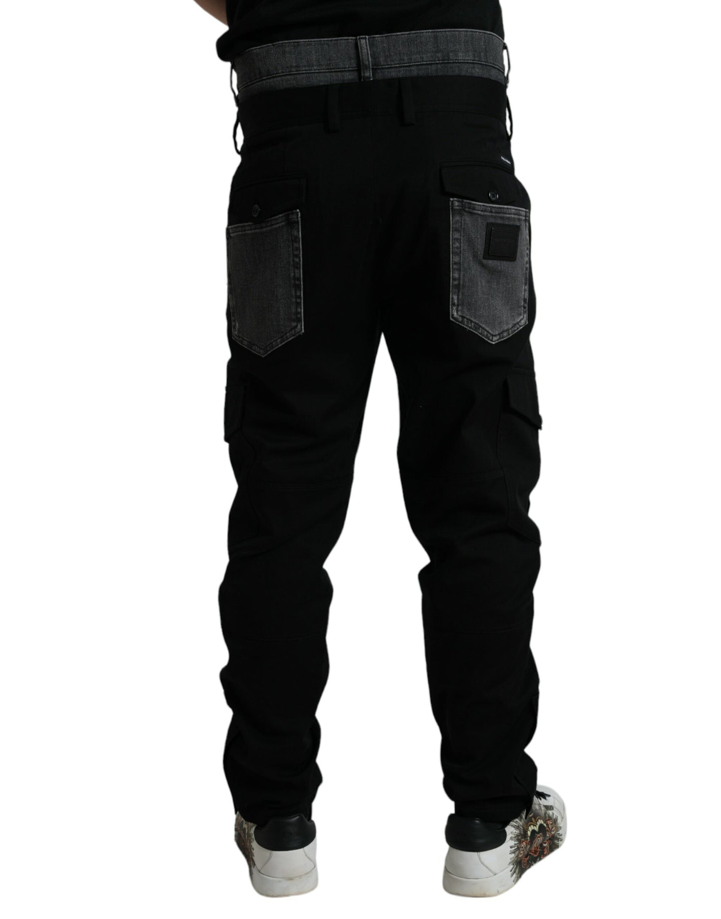 Dolce & Gabbana Black Gray slim Cotton Denim Jeans Dolce & Gabbana