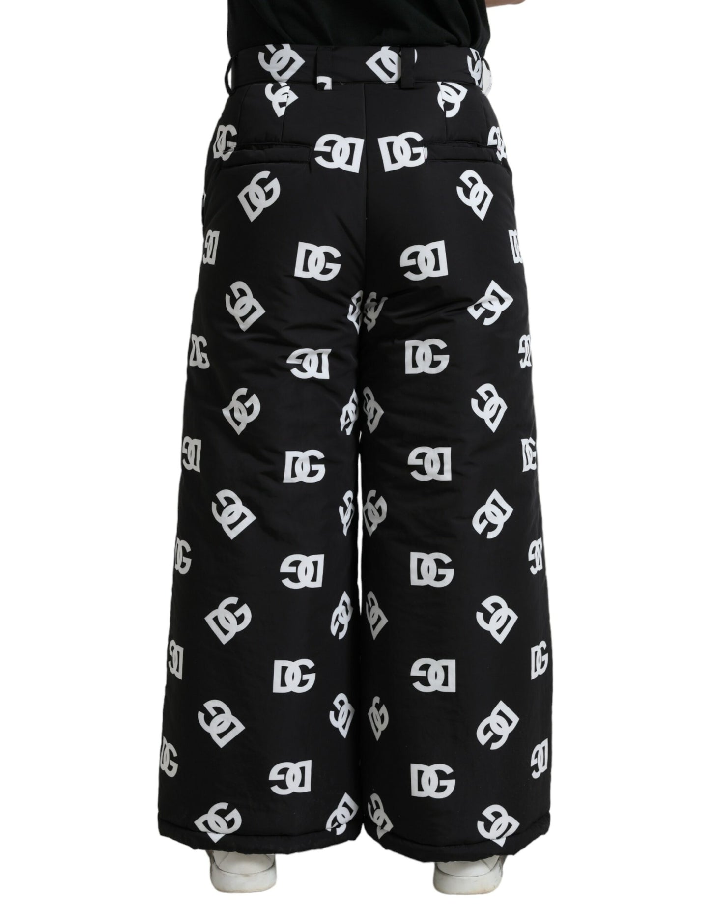 Dolce & Gabbana Black Logo DG Print Wide Leg Pants Dolce & Gabbana