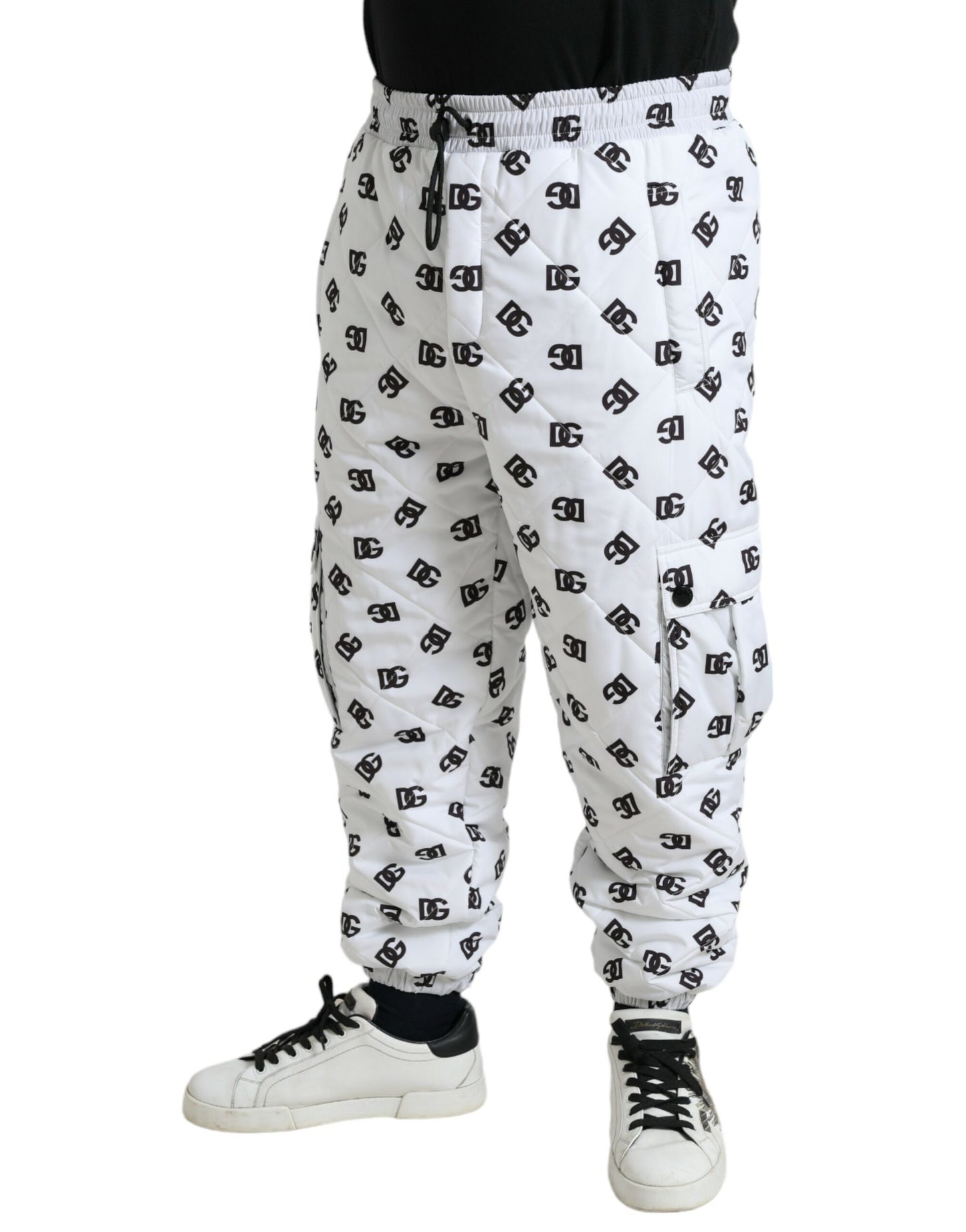 Dolce & Gabbana White Logo DG Print Men Jogger Sweatpants Pants Dolce & Gabbana