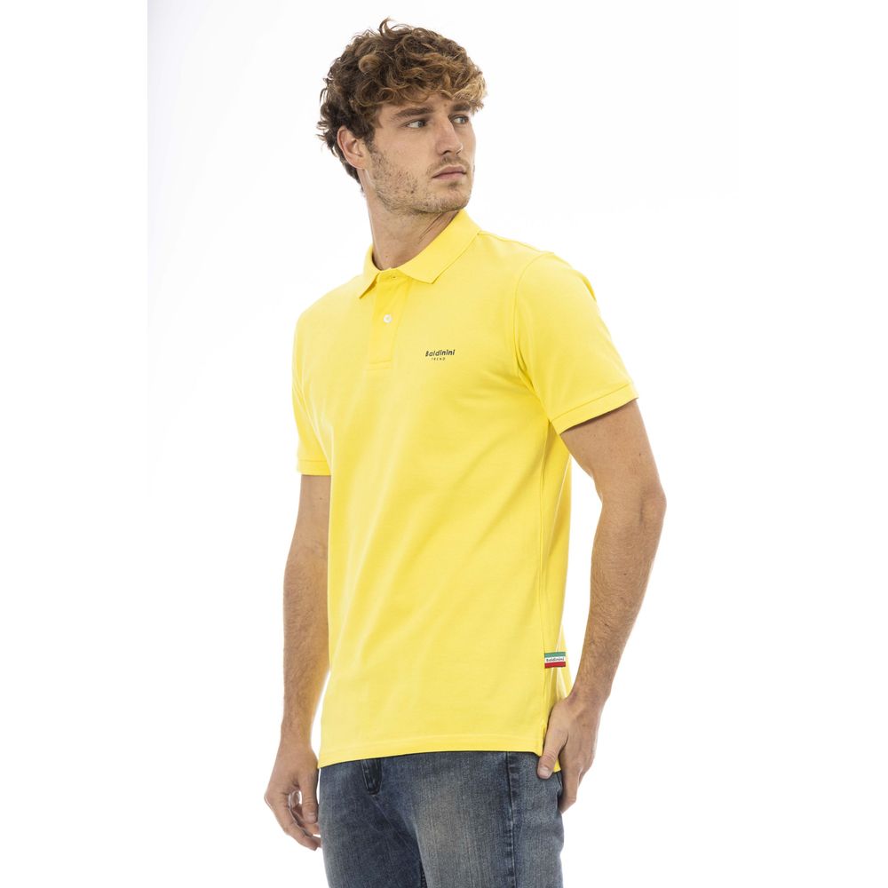 Baldinini Trend Yellow Cotton Men Polo Shirt Baldinini Trend