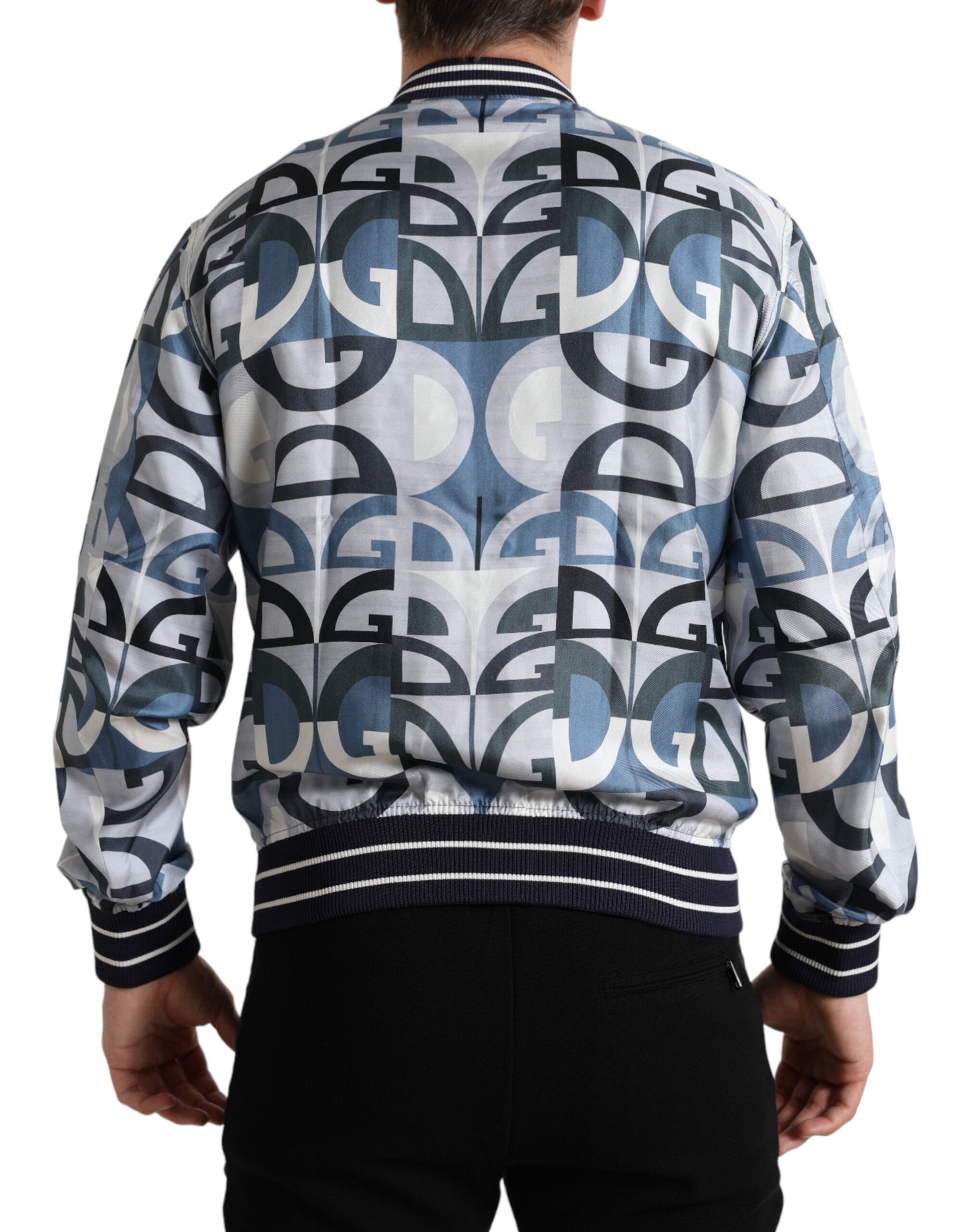 Dolce & Gabbana Multicolor Logo Print Bomber Blouson Jacket Dolce & Gabbana