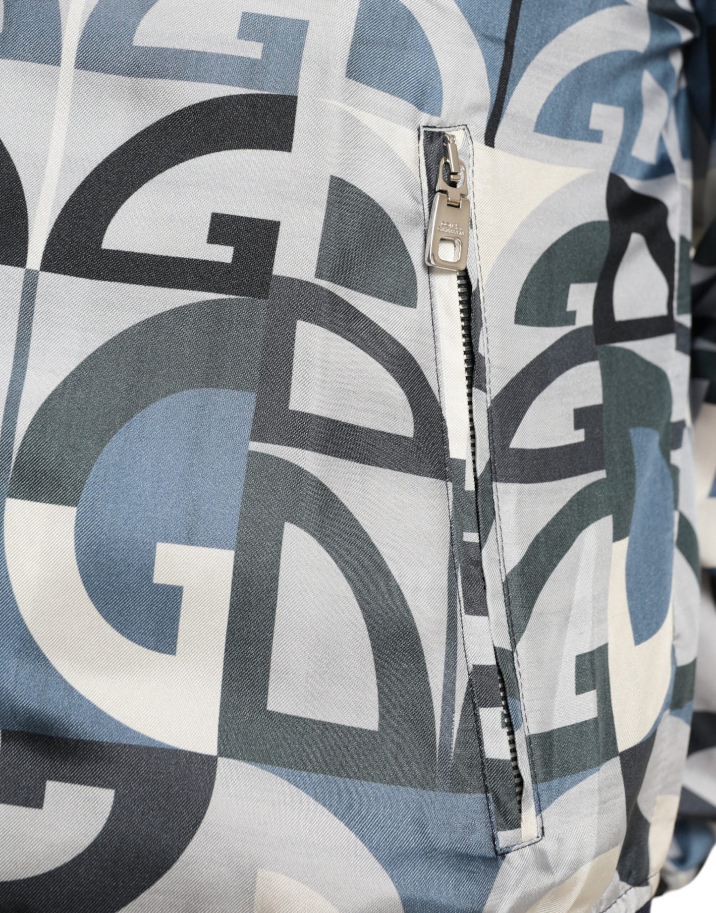 Dolce & Gabbana Multicolor Logo Print Bomber Blouson Jacket Dolce & Gabbana