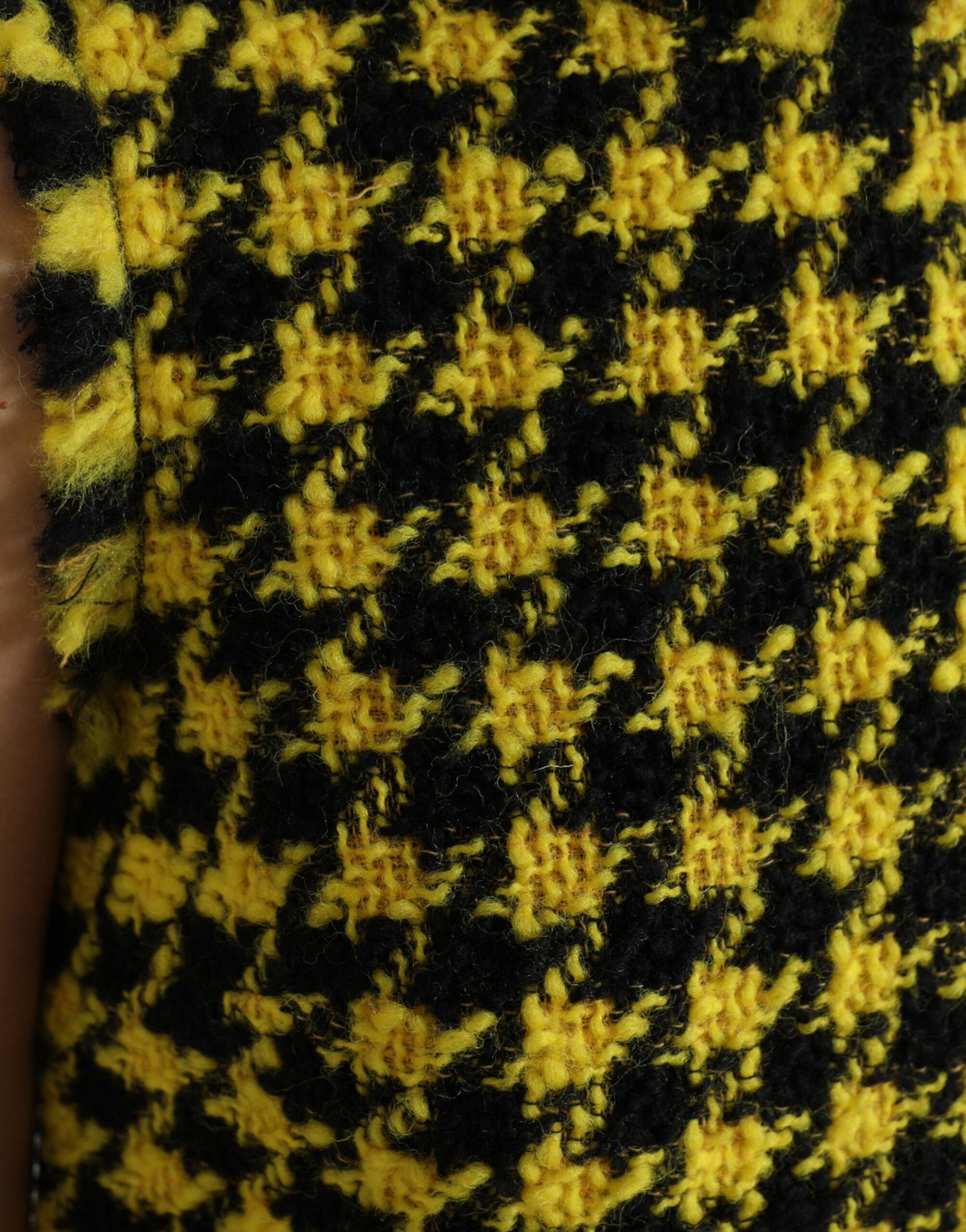 Dolce & Gabbana Yellow Houndstooth Sleeveless Aline Mini Dress Dolce & Gabbana