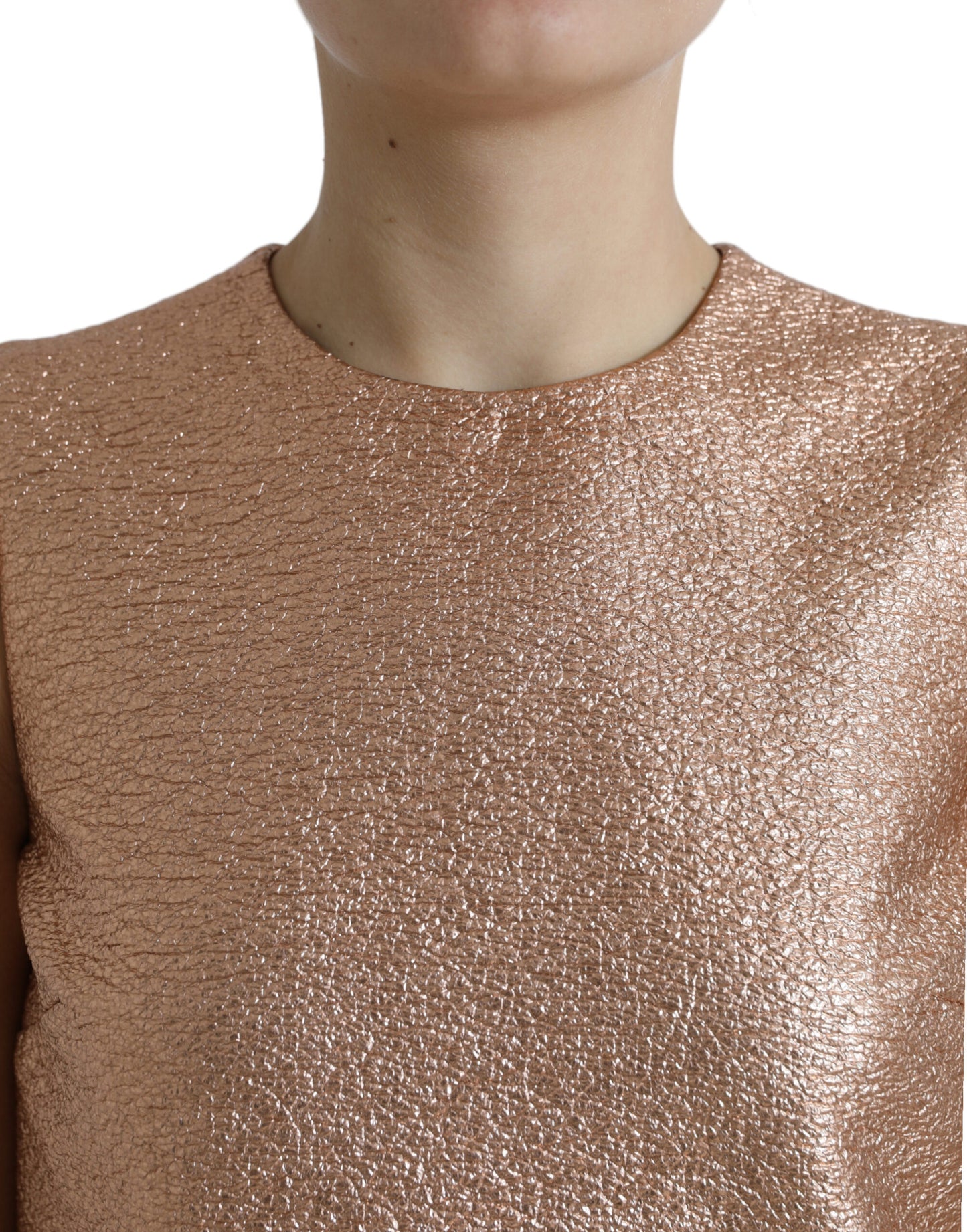Dolce & Gabbana Pink Jacquard Sleeveless Shift Mini Dress Dolce & Gabbana