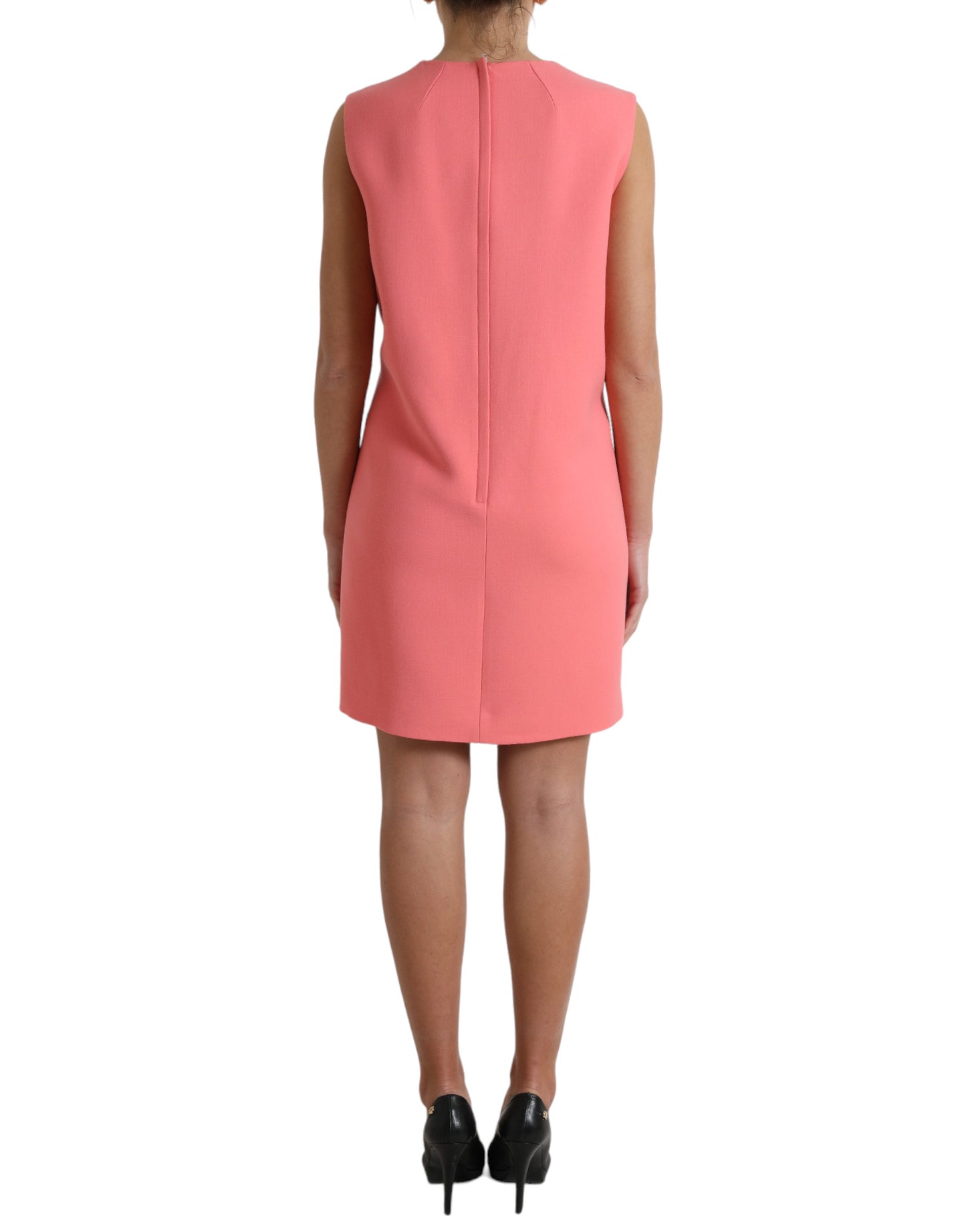 Dolce & Gabbana Pink Virgin Wool Sleeveless Mini Dress Dolce & Gabbana
