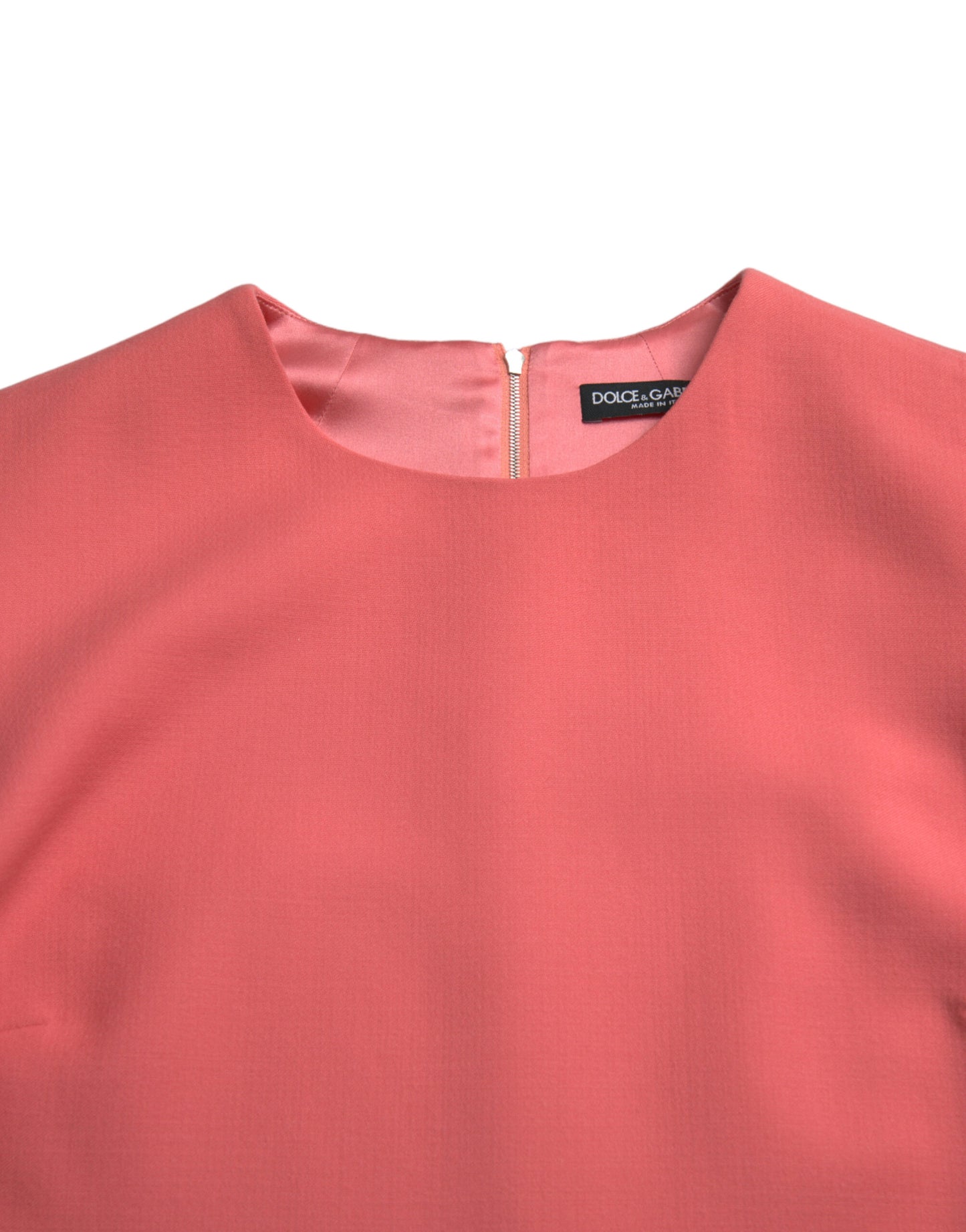 Dolce & Gabbana Pink Virgin Wool Sleeveless Mini Dress Dolce & Gabbana