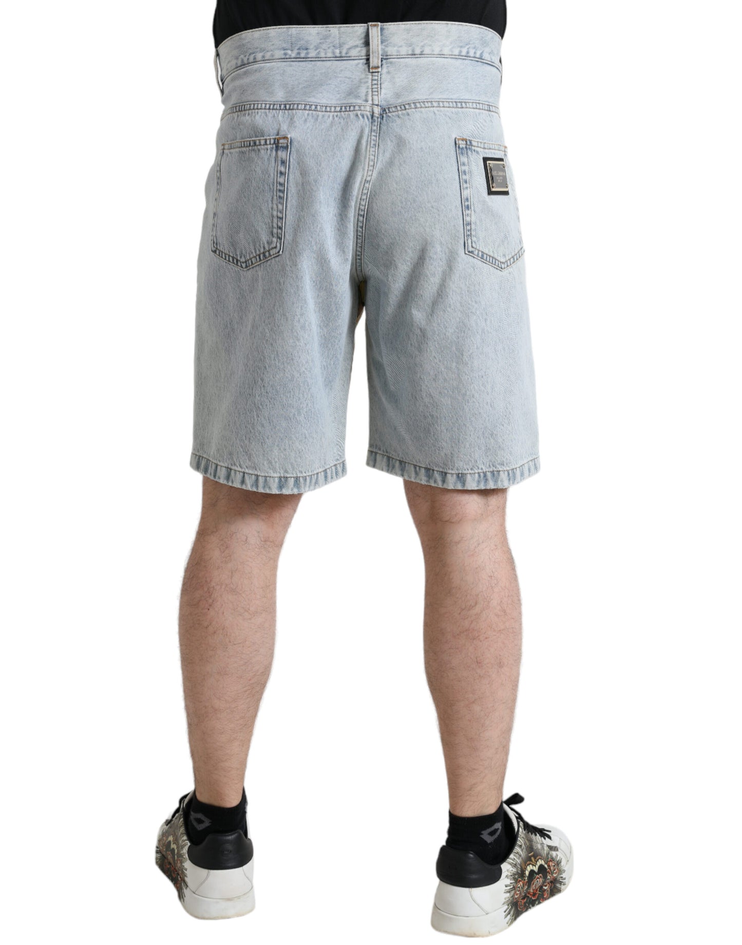 Dolce & Gabbana Multicolor Floral Print Denim Bermuda Shorts Dolce & Gabbana