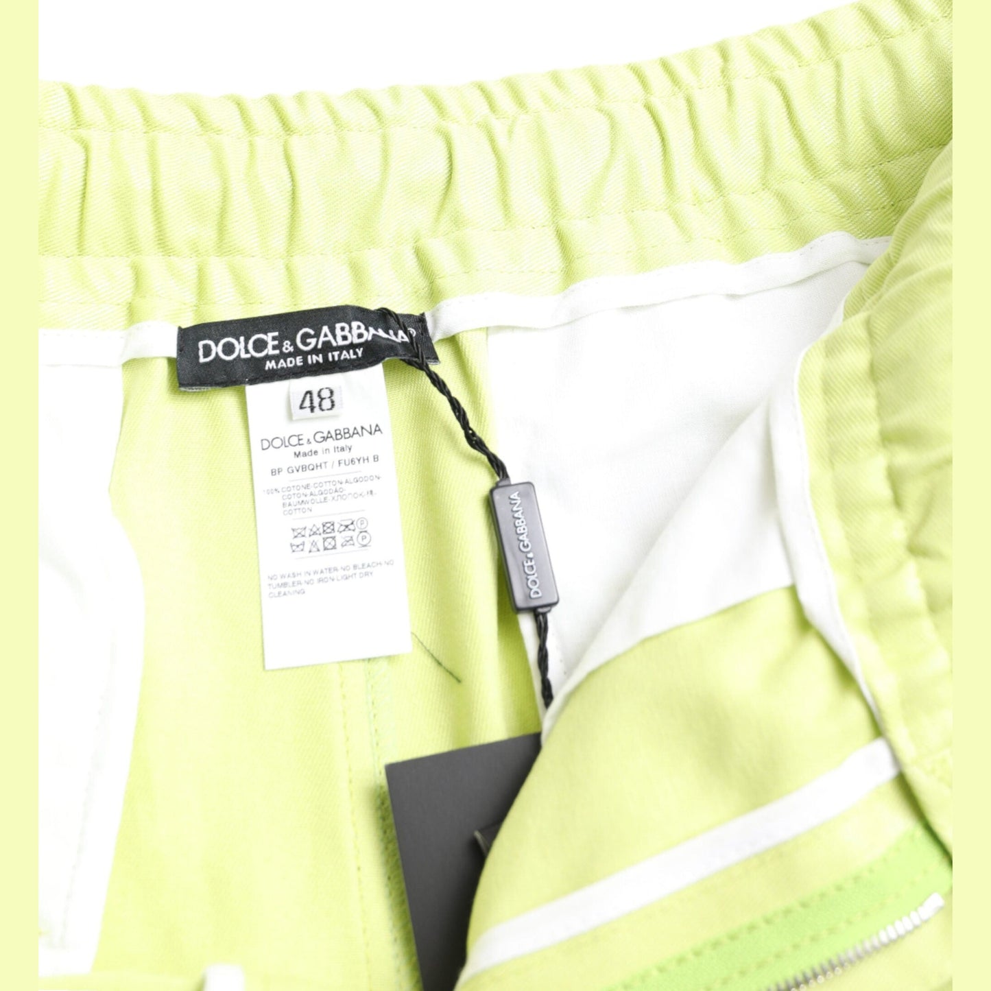 Dolce & Gabbana Light Green Cotton Men Cargo Bermuda Shorts