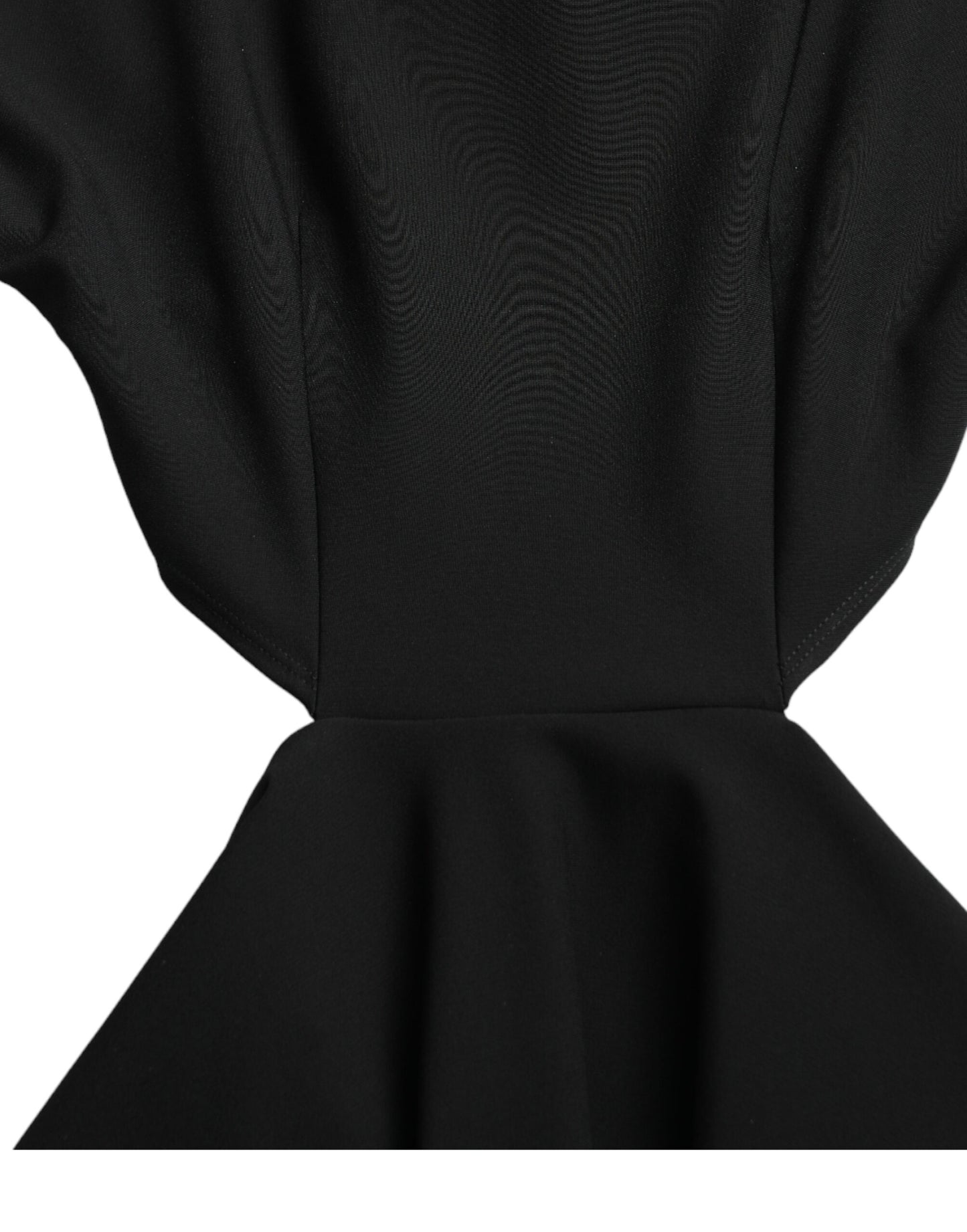 Dolce & Gabbana Black Viscose Cut Out A-line Long Sleeves Mini Dress Dolce & Gabbana