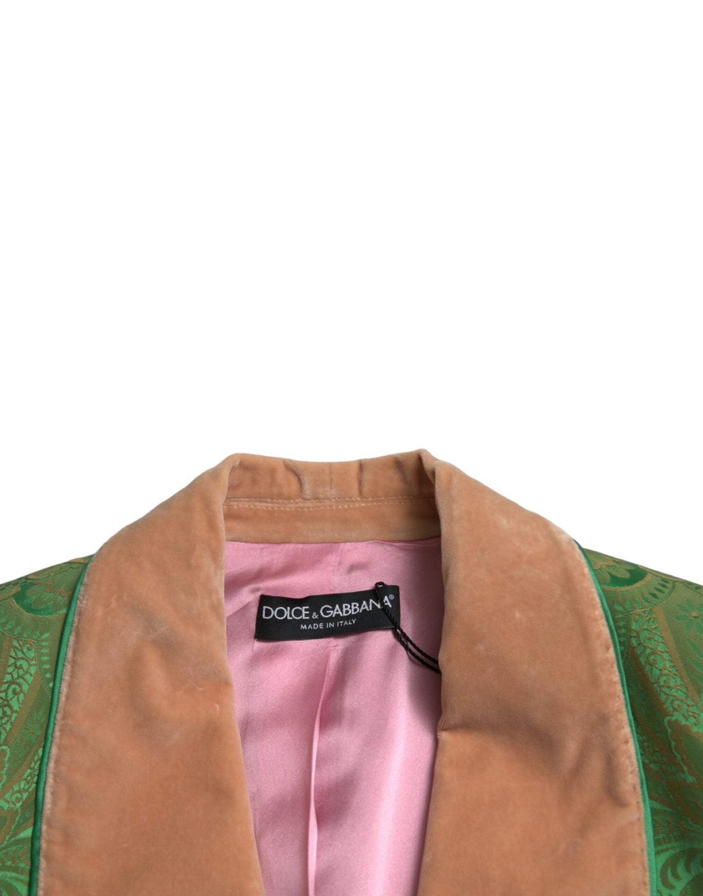 Dolce & Gabbana Green Floral Double Breasted Coat Jacket Dolce & Gabbana