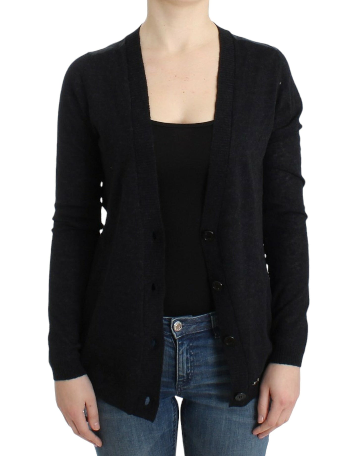 Costume National Gray wool alpaca cardigan Costume National