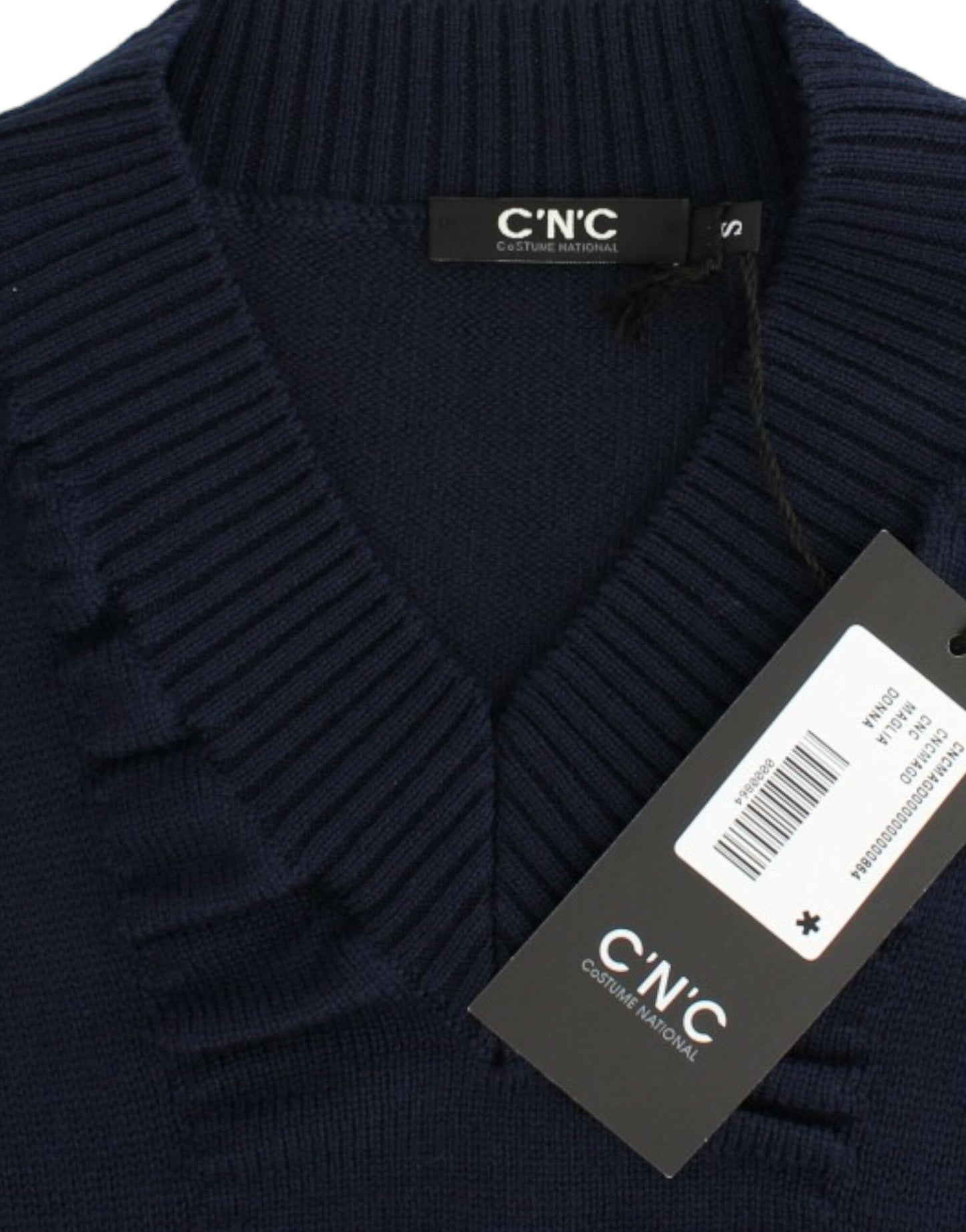 Costume National Dark blue V-neck wool sweater Costume National