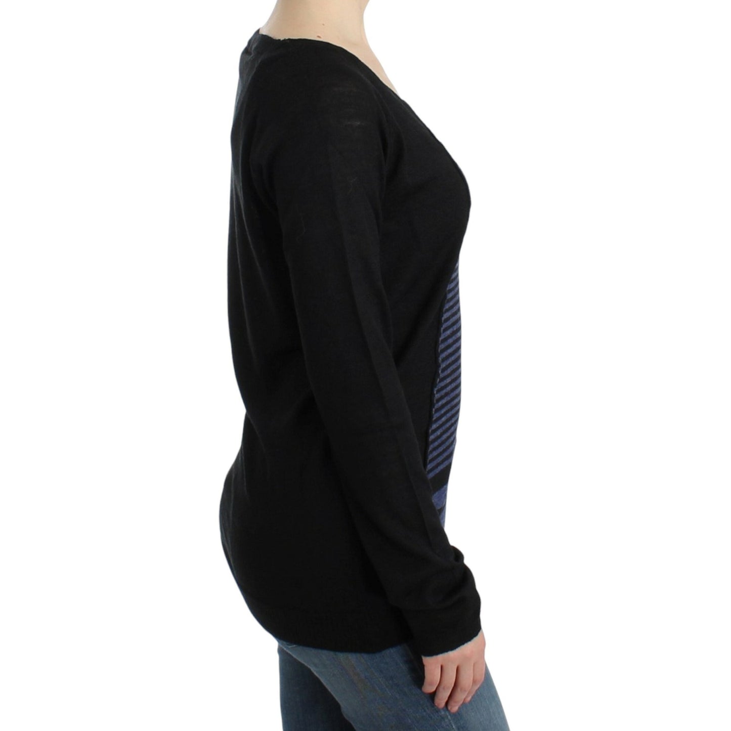 Costume National Black striped V-neck sweater Costume National