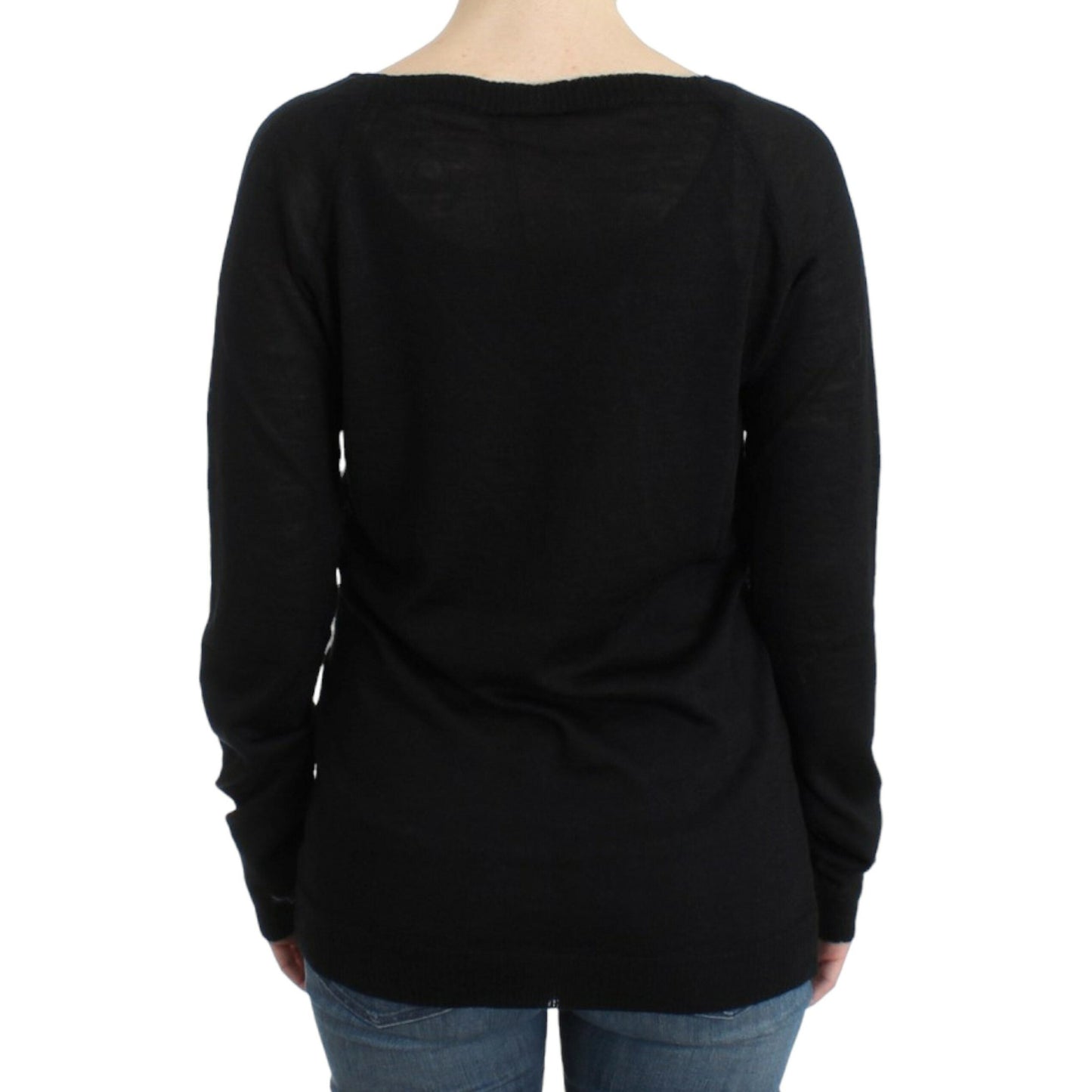 Costume National Black striped V-neck sweater Costume National