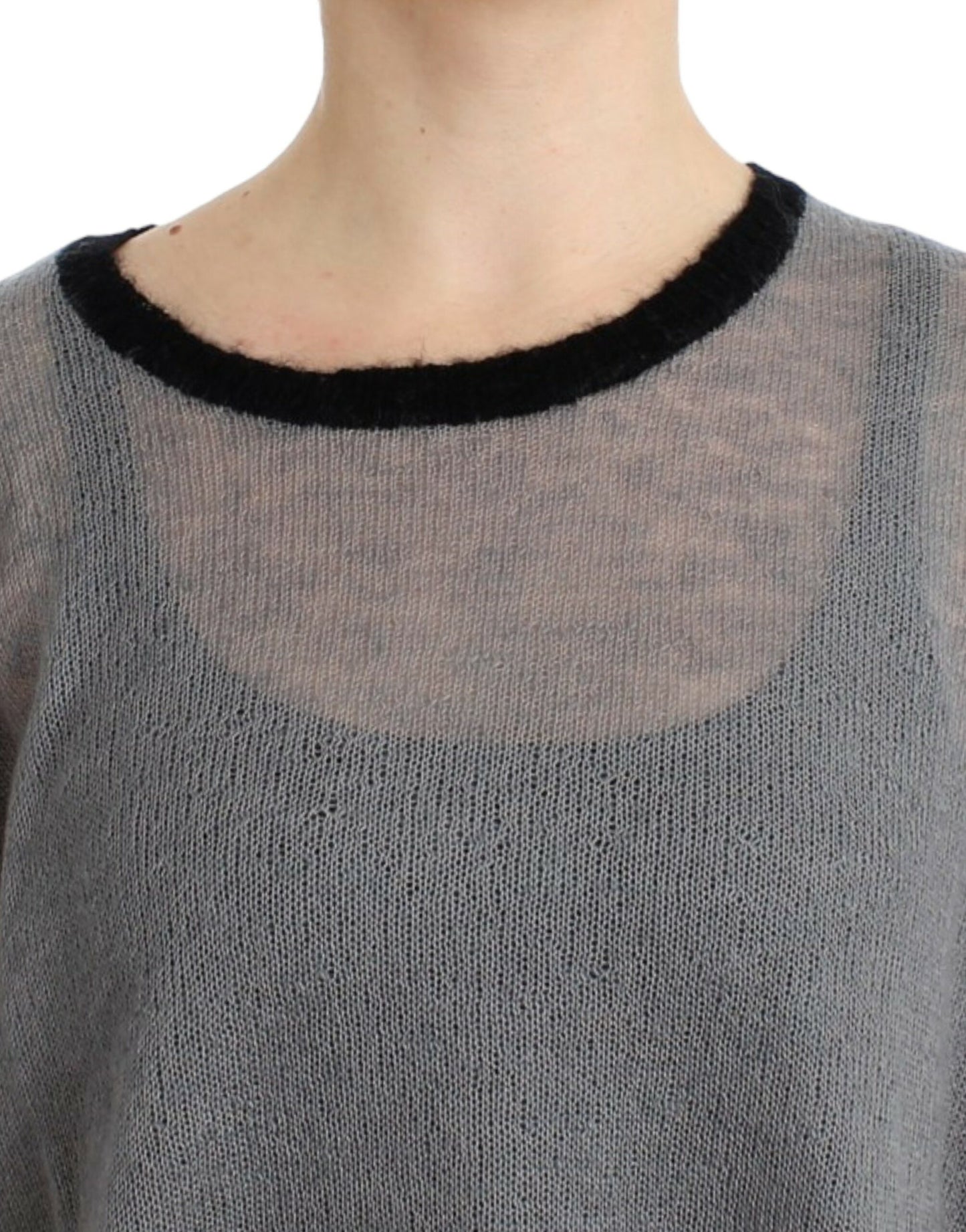 Costume National Gray embellished asymmetric sweater Costume National