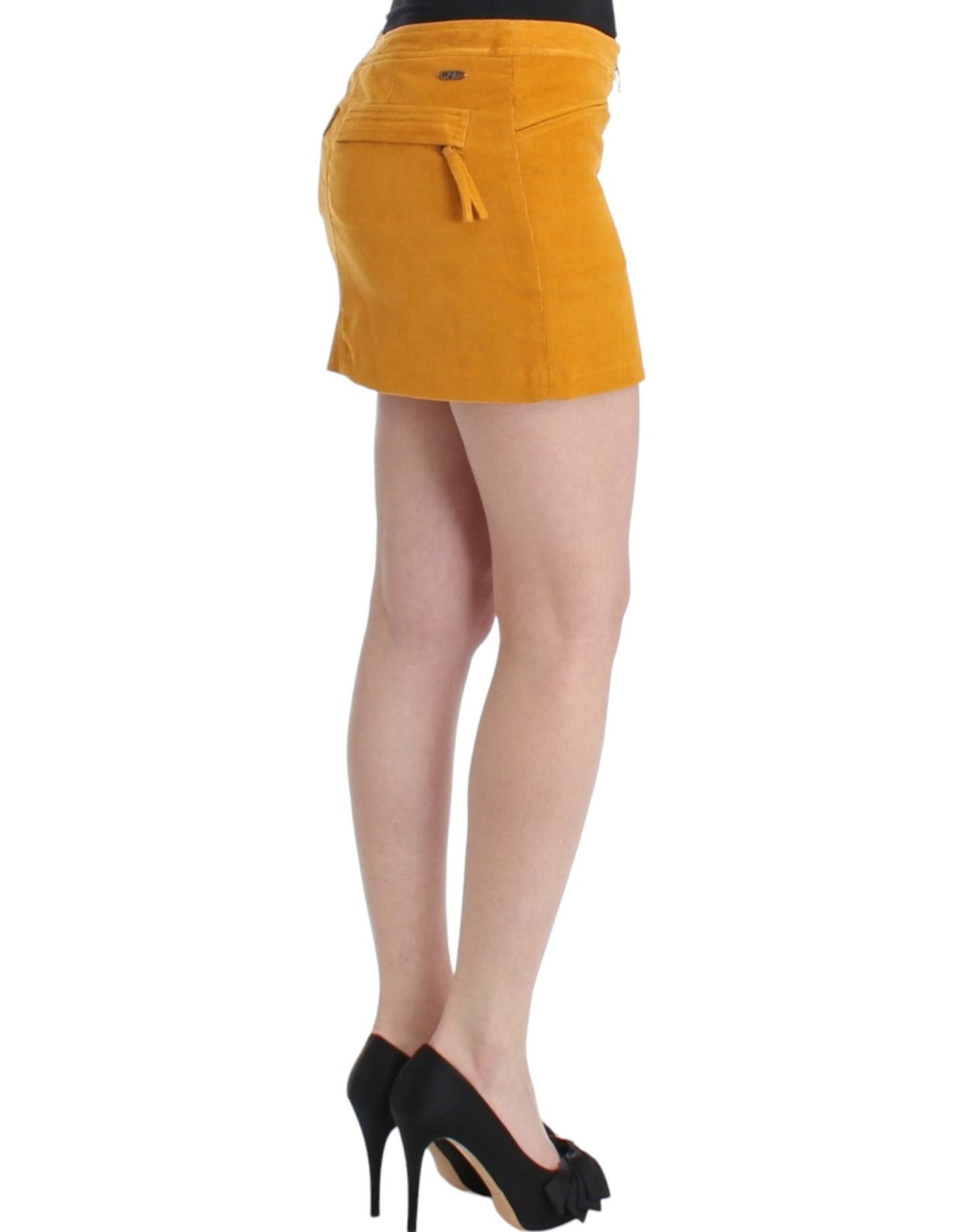 Costume National Yellow corduroy mini skirt Costume National