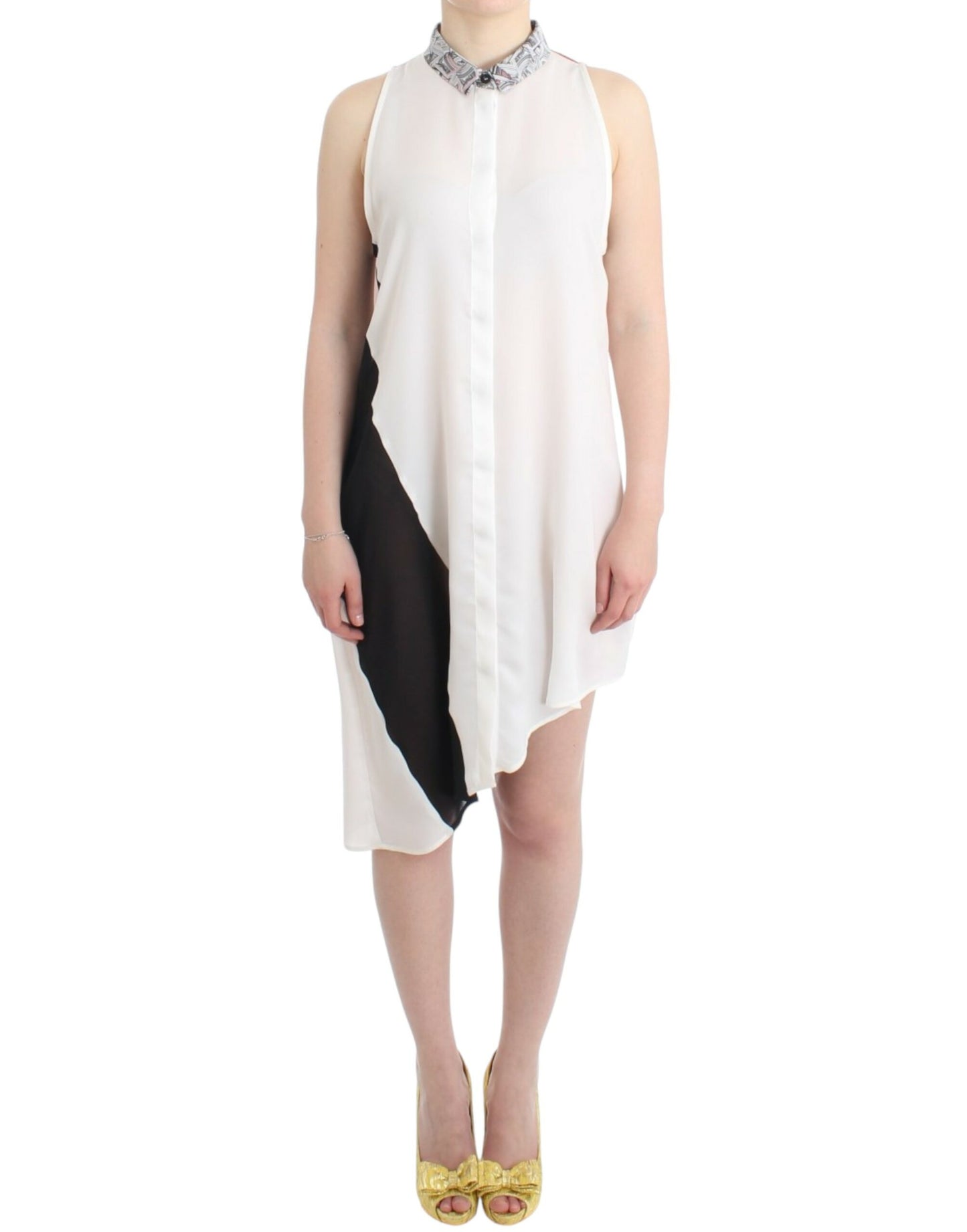 Costume National White shirt assymetric hem dress Costume National