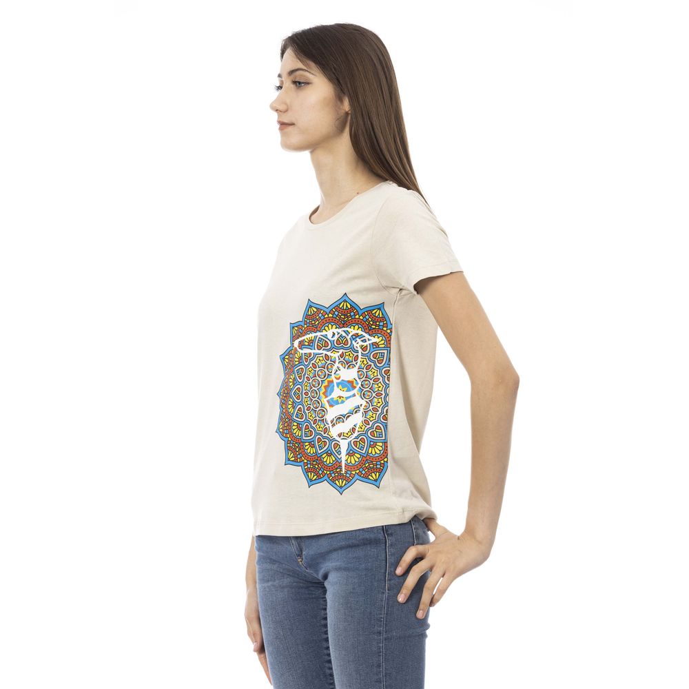 Trussardi Action Beige Cotton Women T-Shirt Trussardi Action