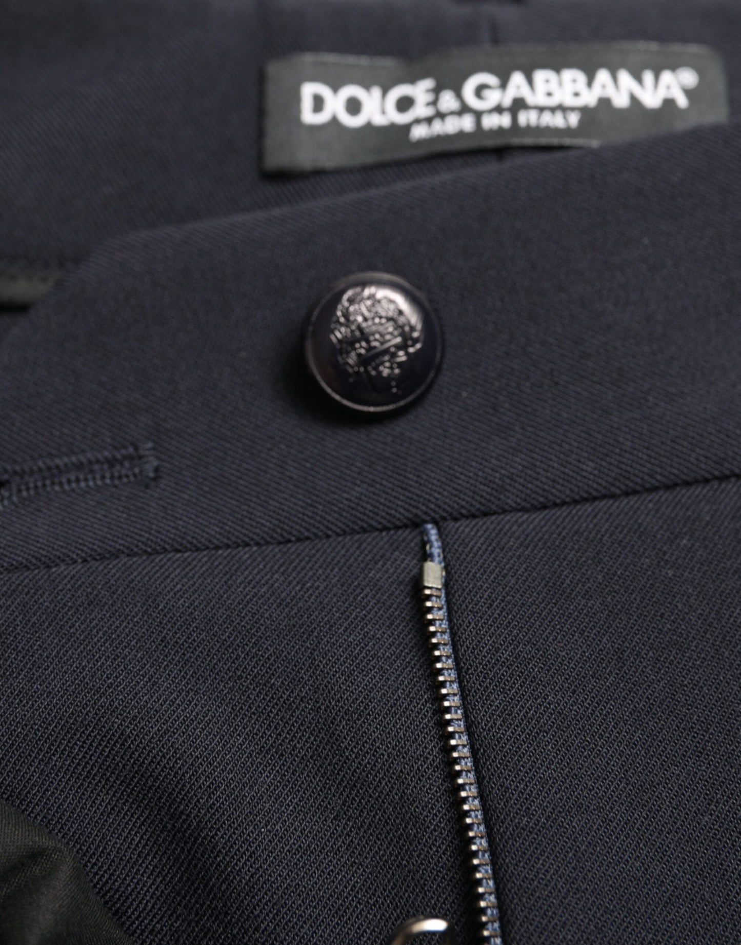 Dolce & Gabbana Blue Mid Waist Tapered Cropped Pants Dolce & Gabbana