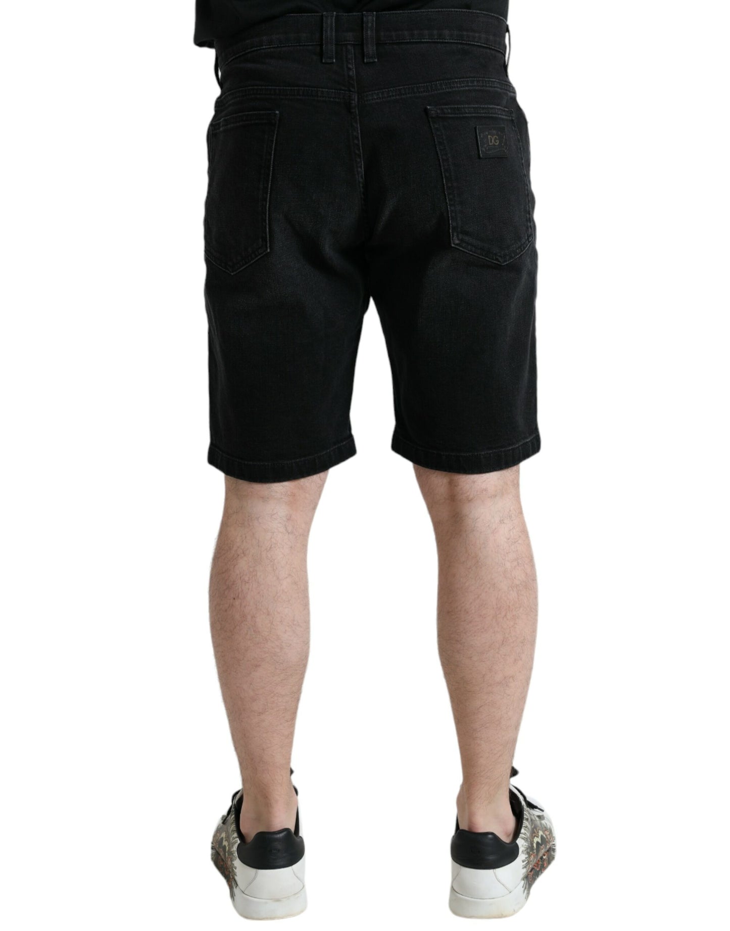 Dolce & Gabbana Black Cotton Stretch Bermuda Denim Shorts Dolce & Gabbana