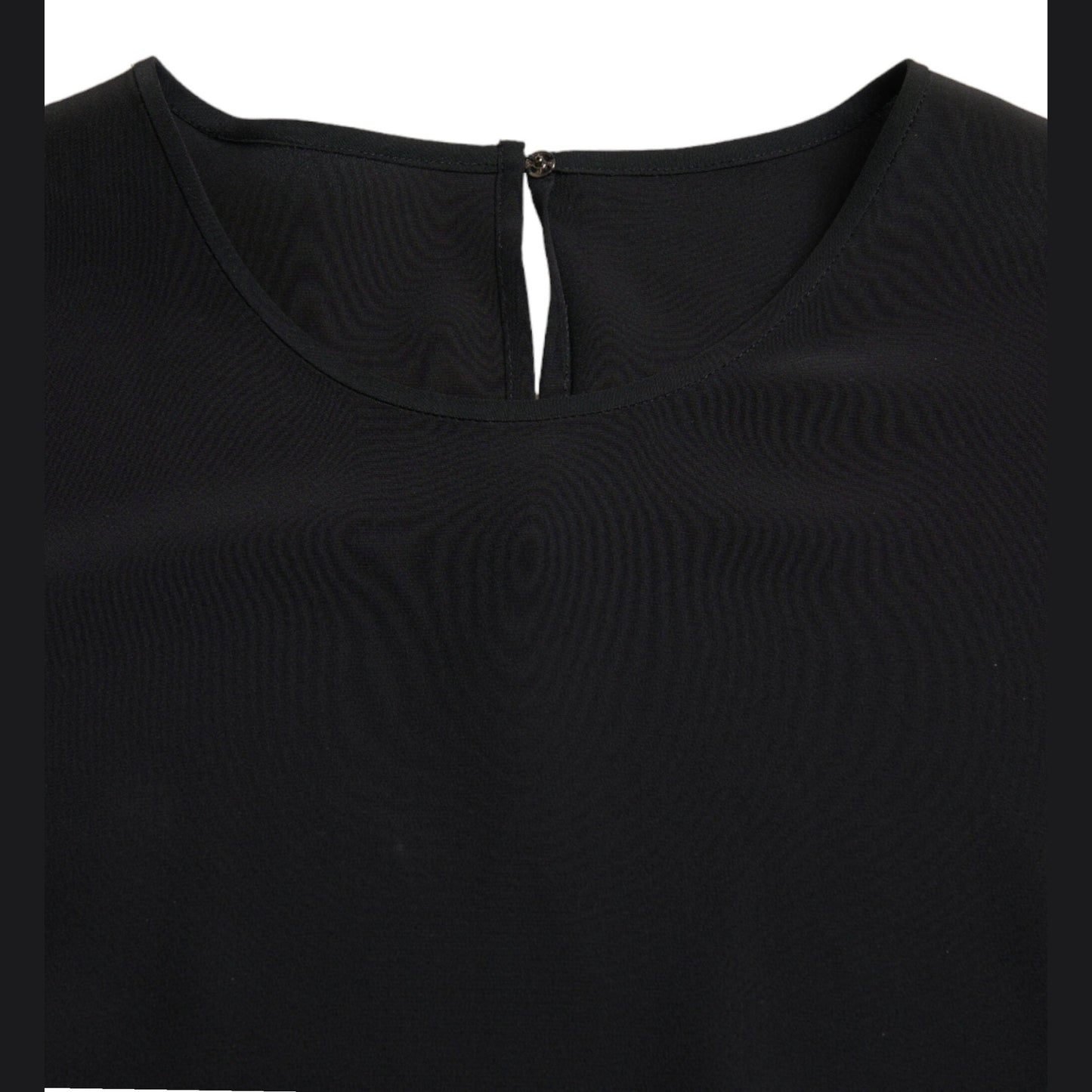 Dolce & Gabbana Black Silk Round Neck Short Sleeve Blouse Top