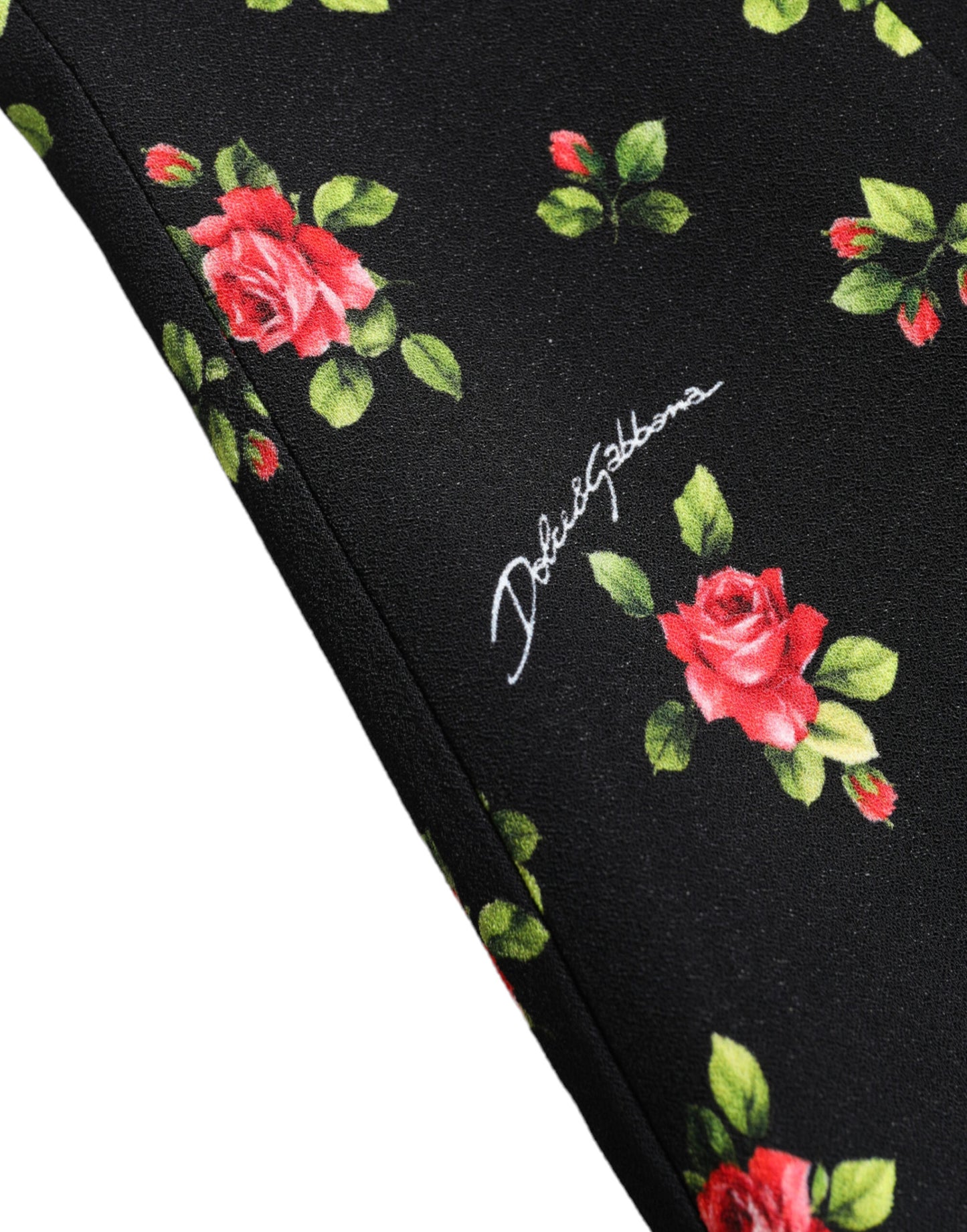 Dolce & Gabbana Black Rose Print Turtle Neck Blouse Top Dolce & Gabbana