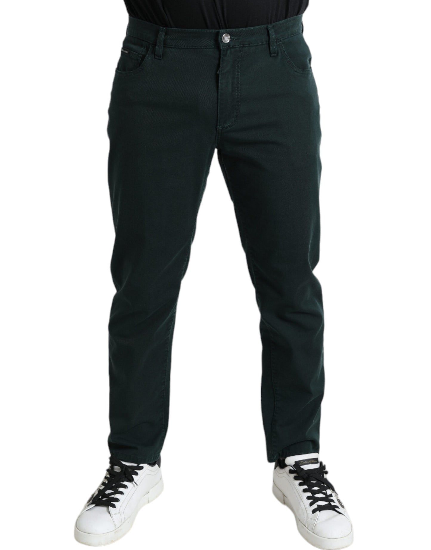 Dolce & Gabbana Green Cotton Stretch Skinny Men Denim Jeans Dolce & Gabbana