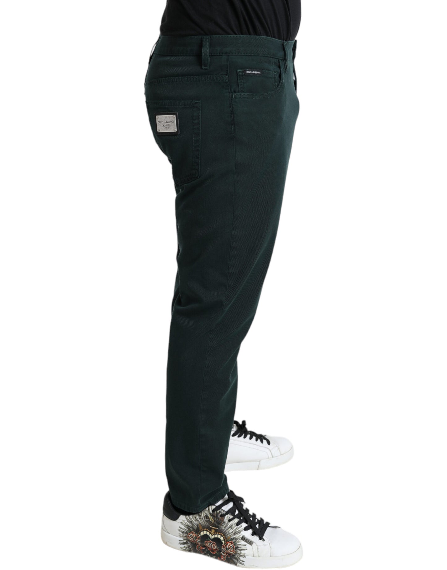 Dolce & Gabbana Green Cotton Stretch Skinny Men Denim Jeans Dolce & Gabbana
