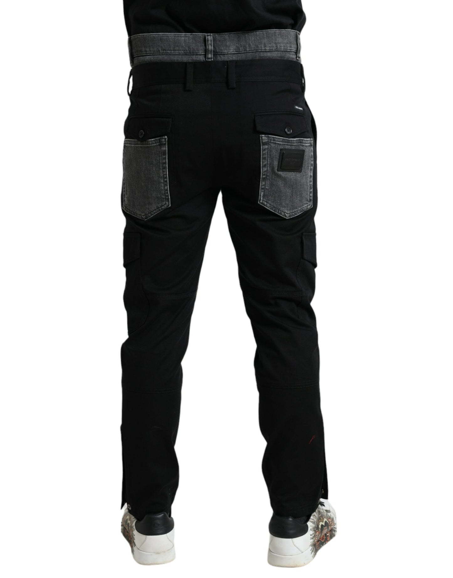 Dolce & Gabbana Black Gray Slim Cotton Denim Jeans Pants Dolce & Gabbana