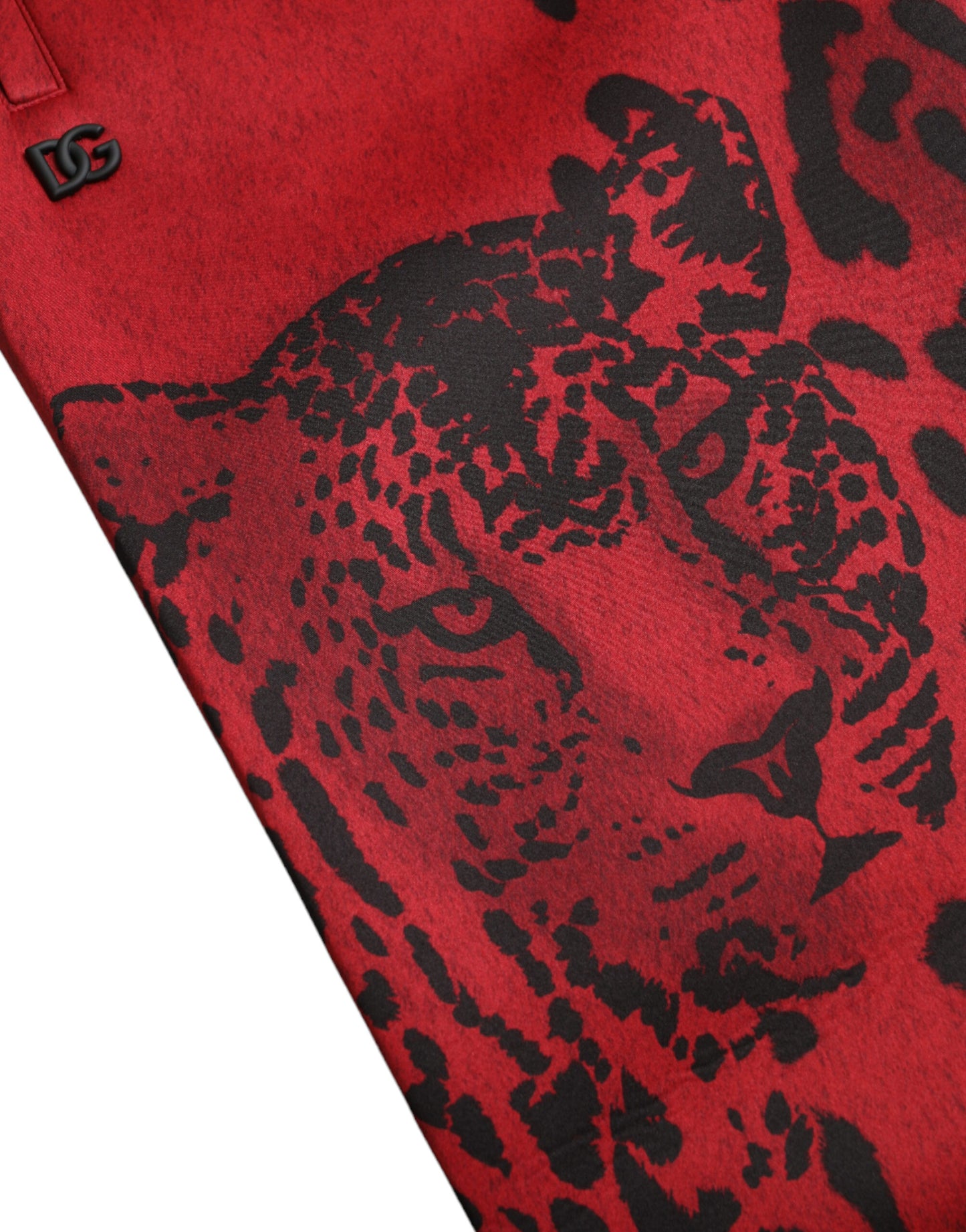 Dolce & Gabbana Red Black Leopard Stretch Jogger Pants Dolce & Gabbana