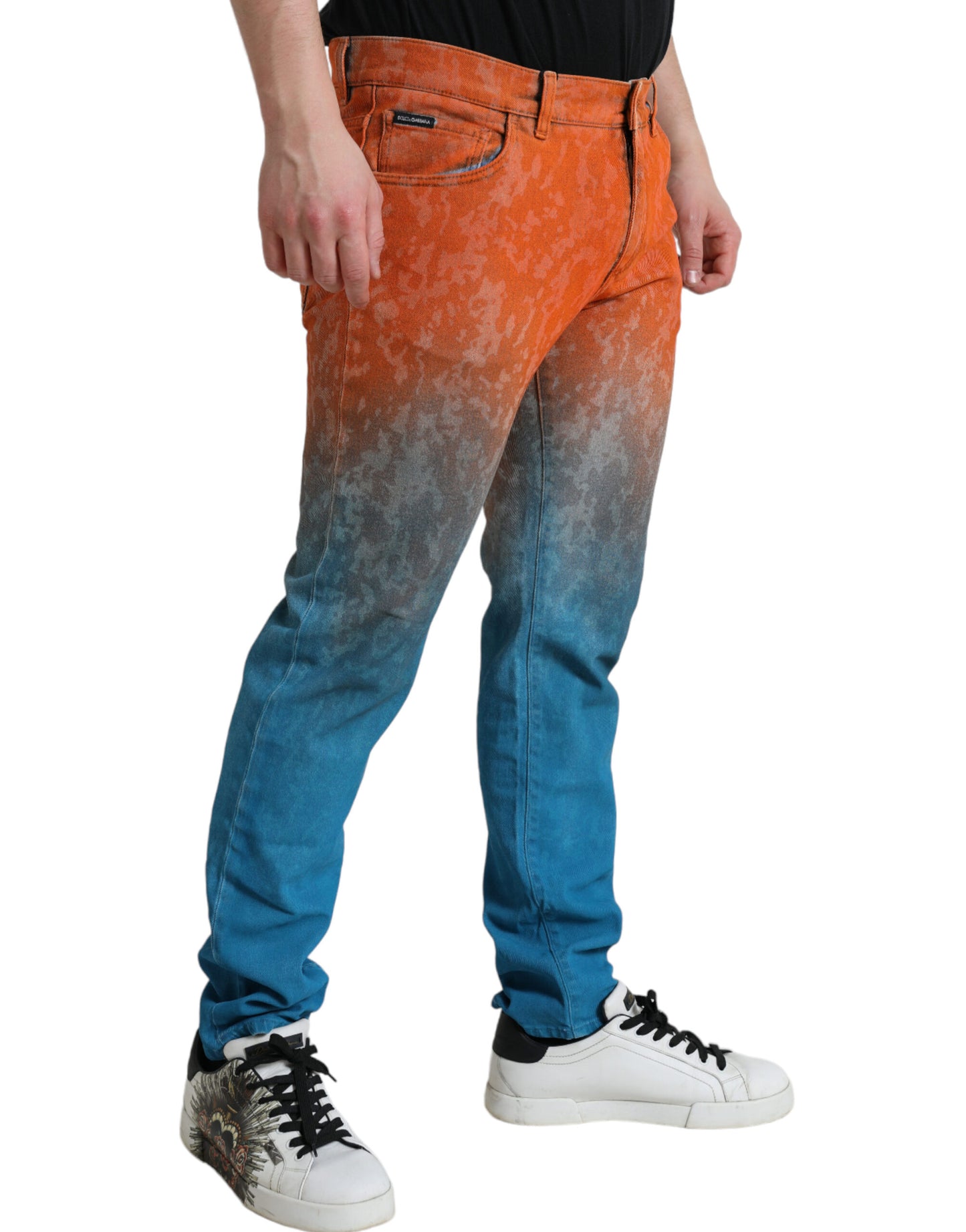 Dolce & Gabbana Multicolor Ombre Cotton Slim Fit Denim Jeans Dolce & Gabbana
