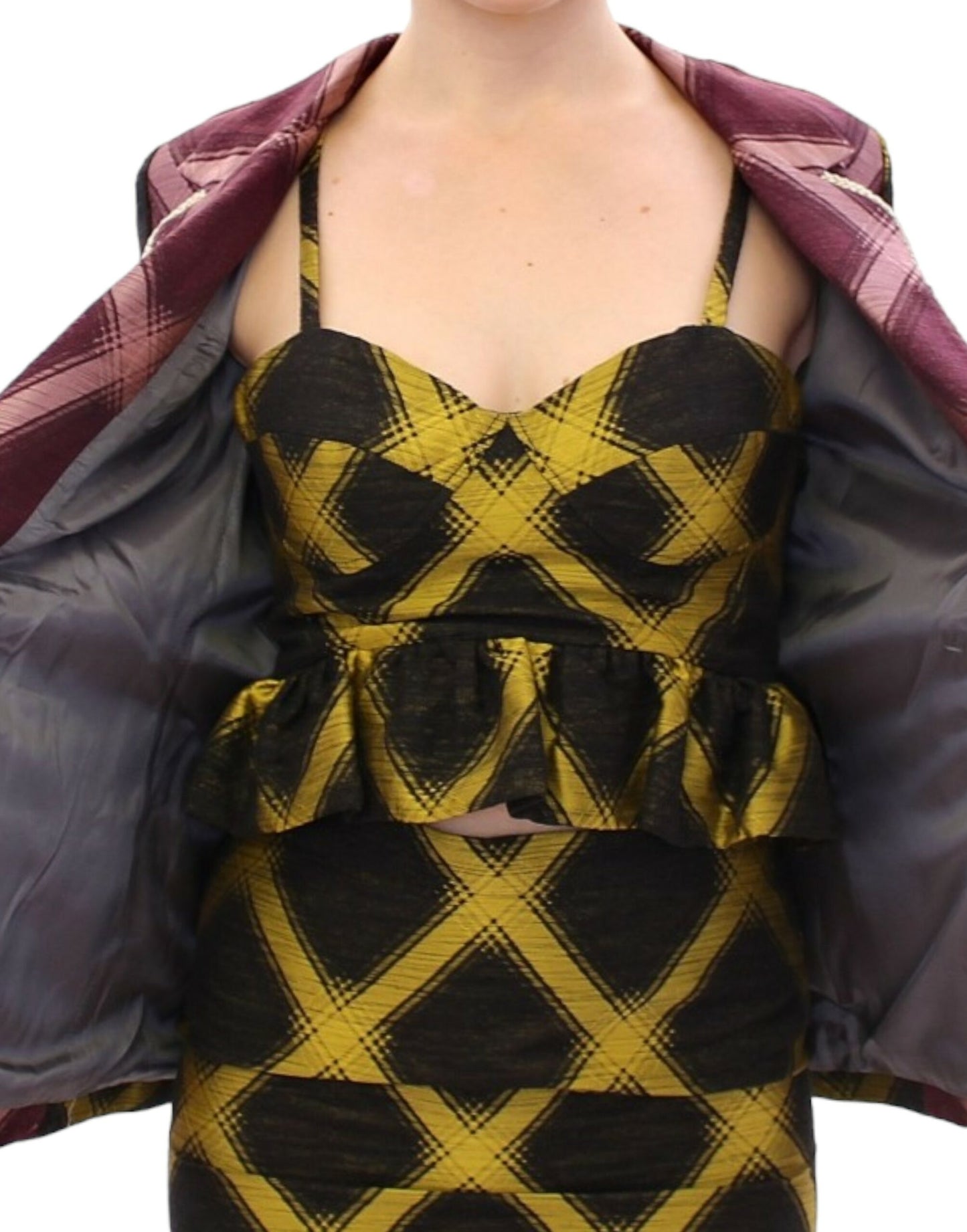 House of Holland Purple checkered blazer jacket House of Holland